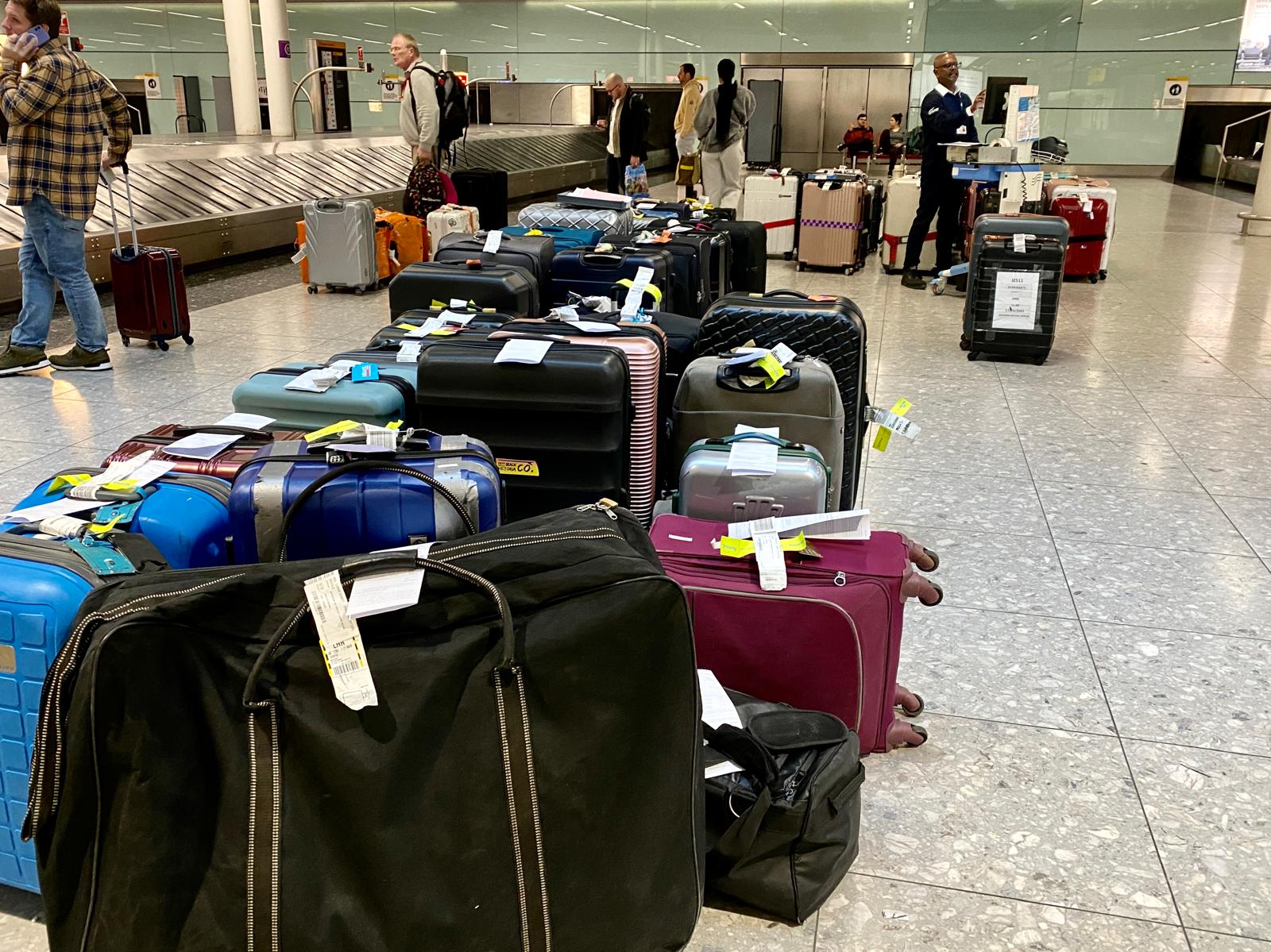 Bags galore: Luggage at London Heathrow