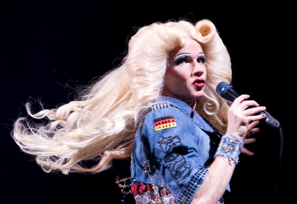 John Cameron Mitchell performing as Hedwig in 2015