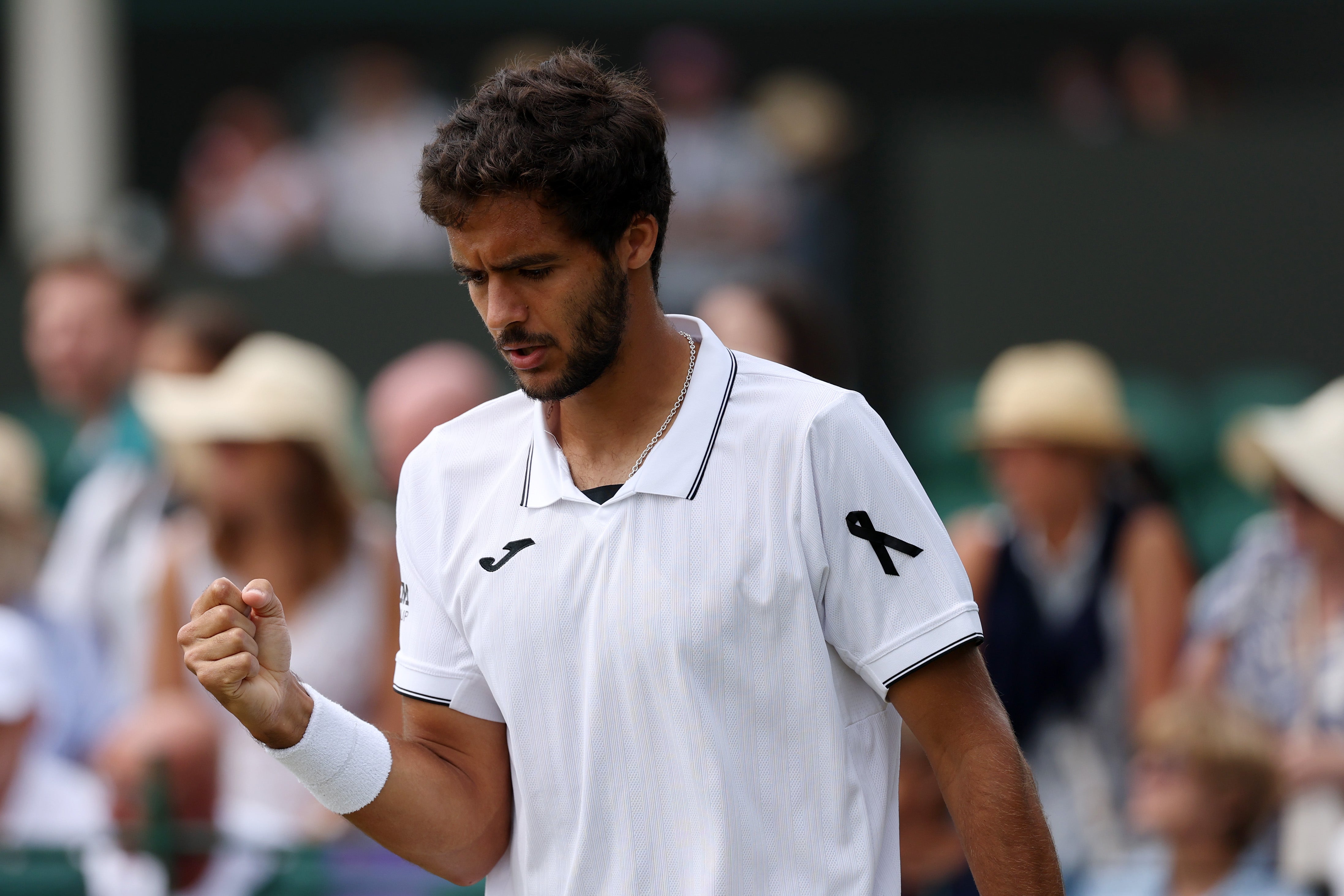 A black ribbon is worn by Francisco Cabral of Portugal