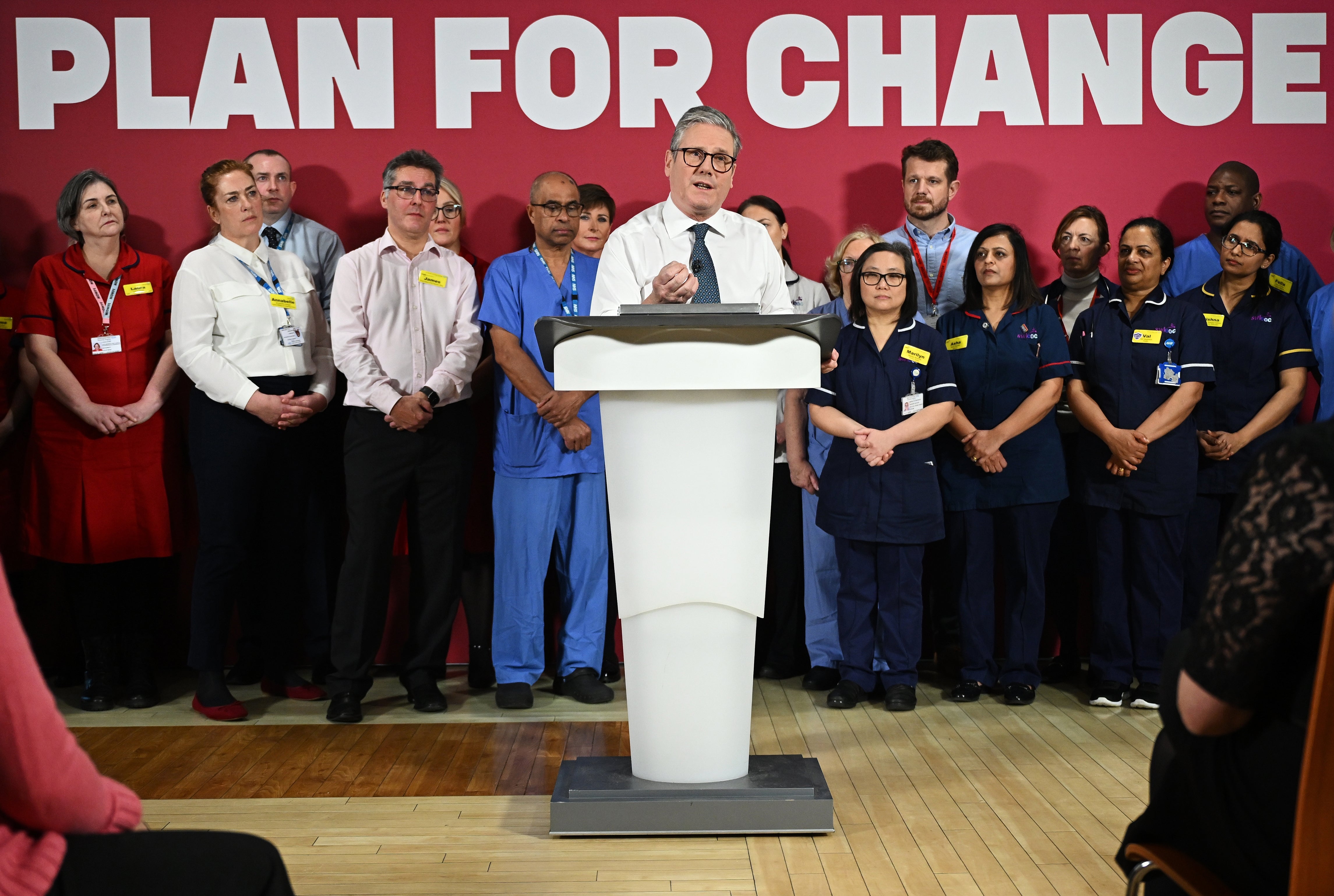 Prime minister Keir Starmer gives a speech on his party’s plan for the NHS