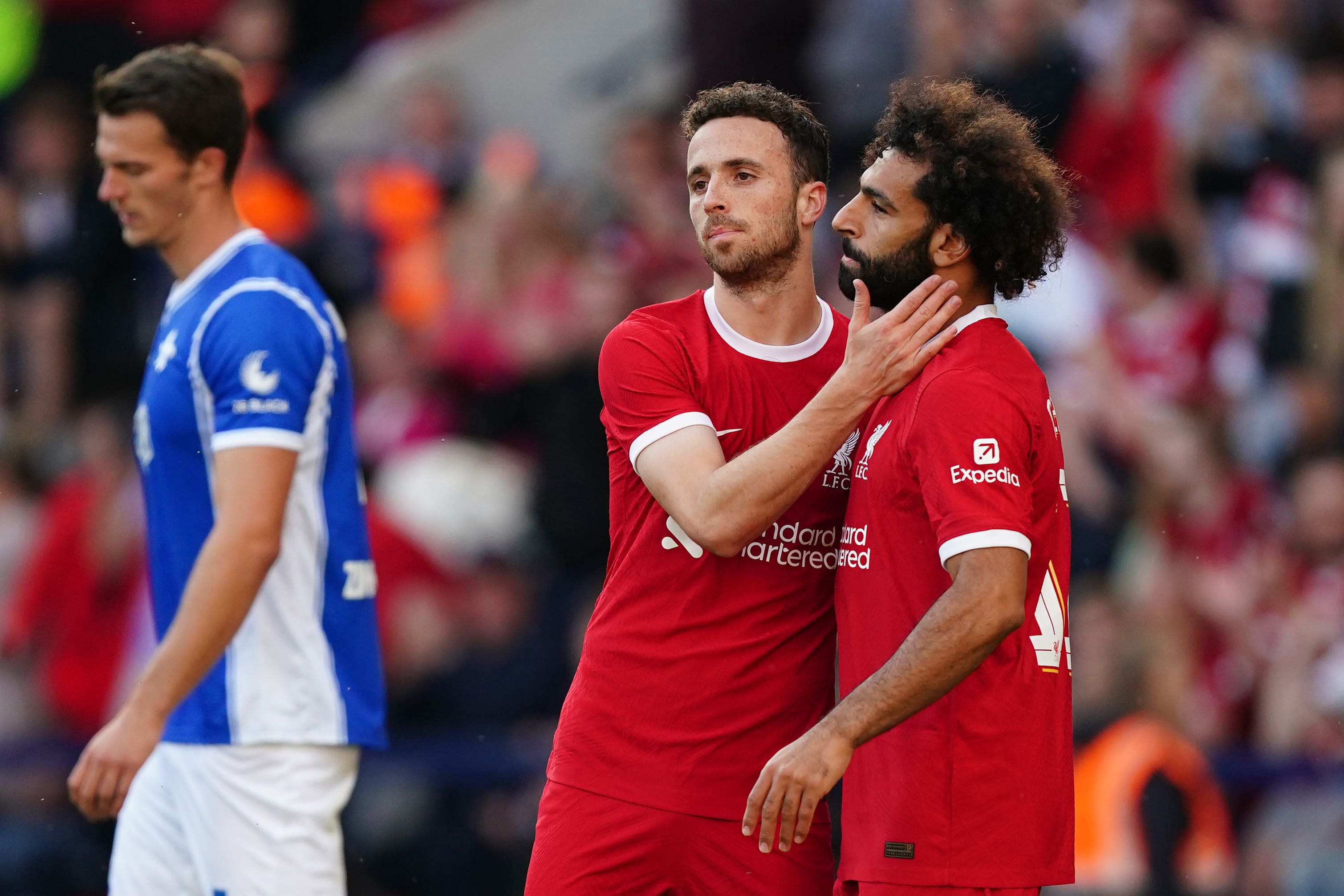 Mohamed Salah says it will be “extremely difficult to accept” that Diogo Jota won’t be there when he returns to Liverpool