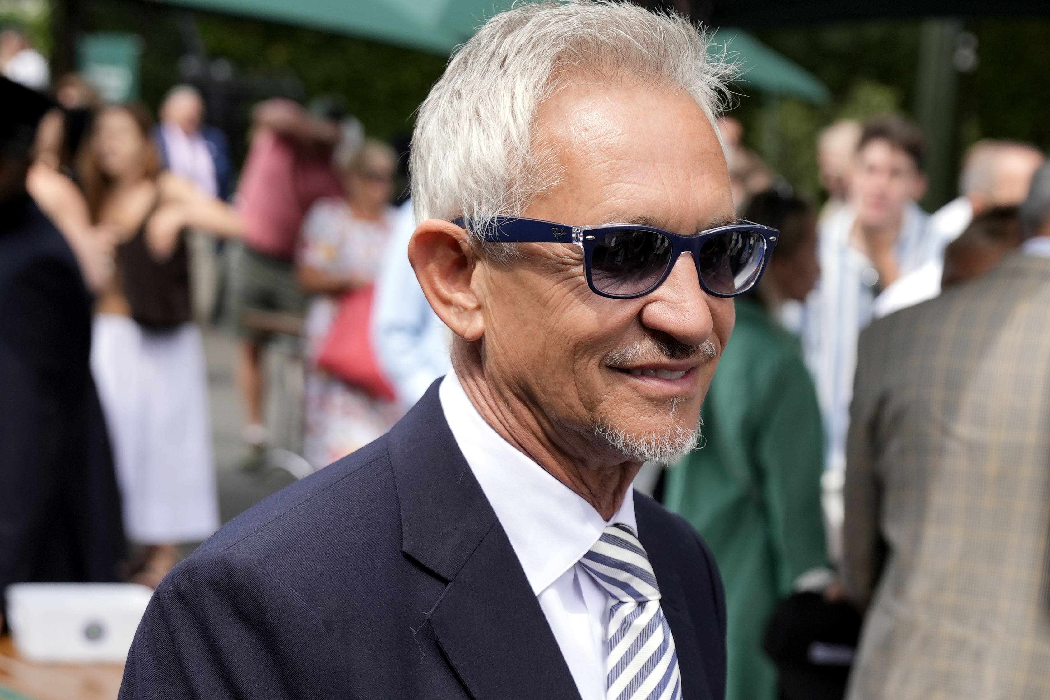 Gary Lineker on day five of the 2025 Wimbledon Championships at the All England Lawn Tennis and Croquet Club, London (Andrew Matthews/PA)