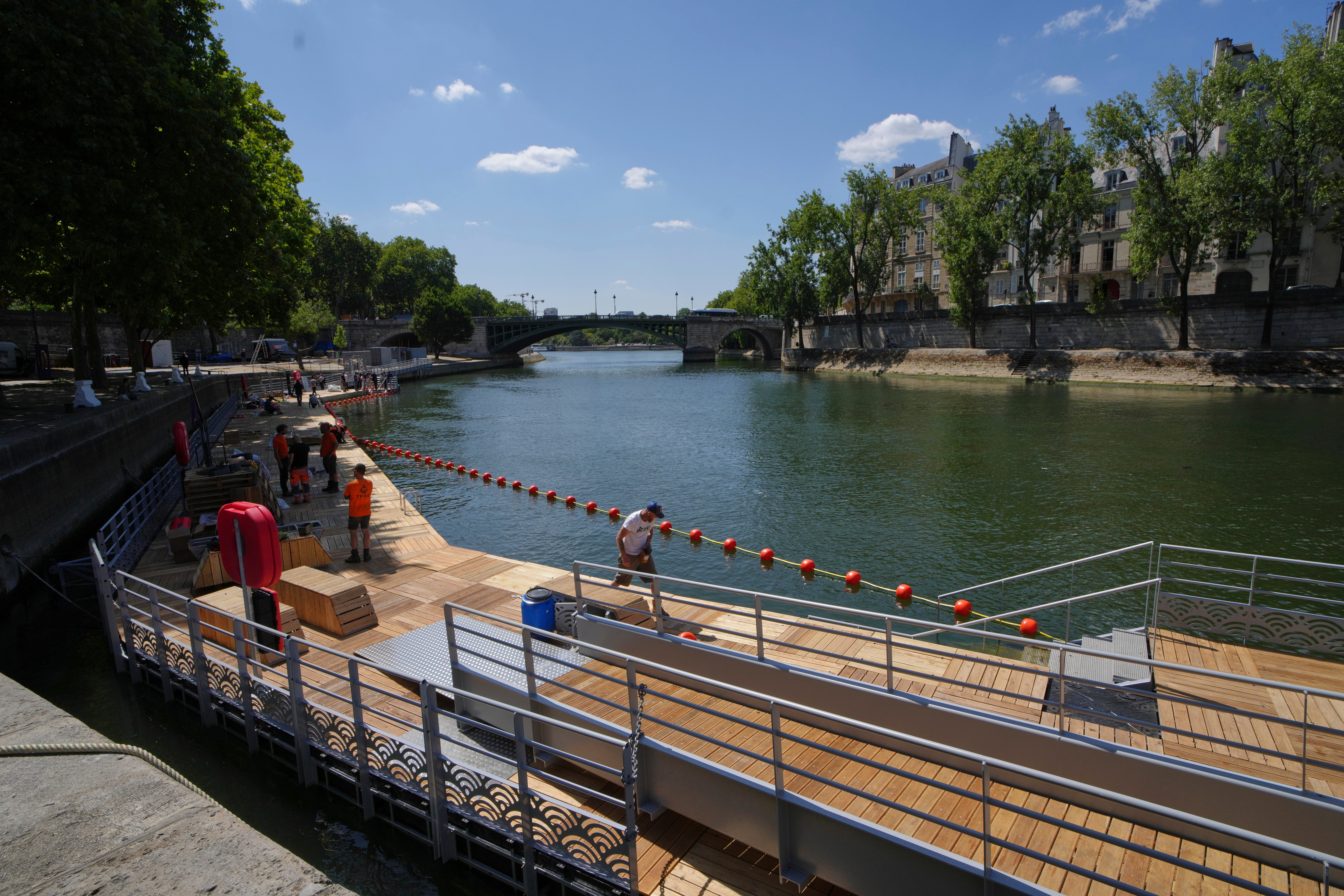 A view of one of the three Seine swimming pools.