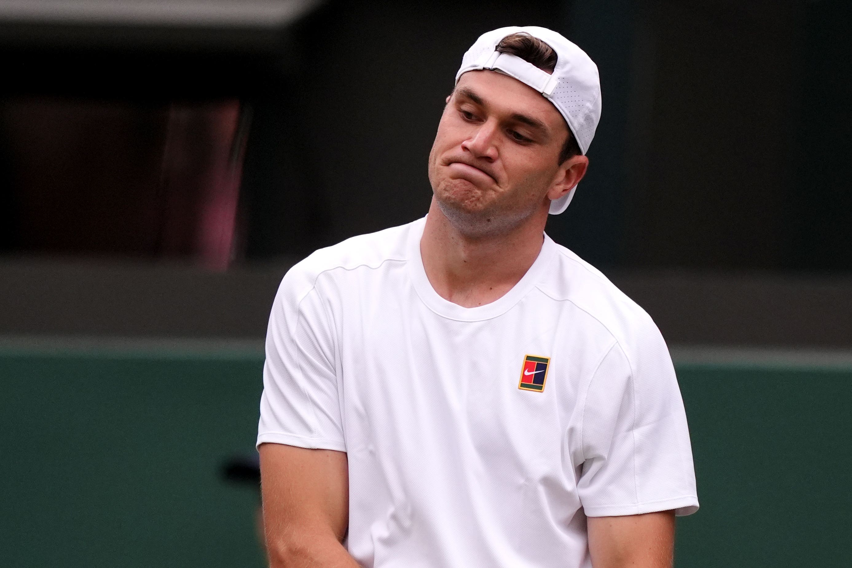 Jack Draper looks despondent during his loss to Marin Cilic (Ben Whitley/PA)