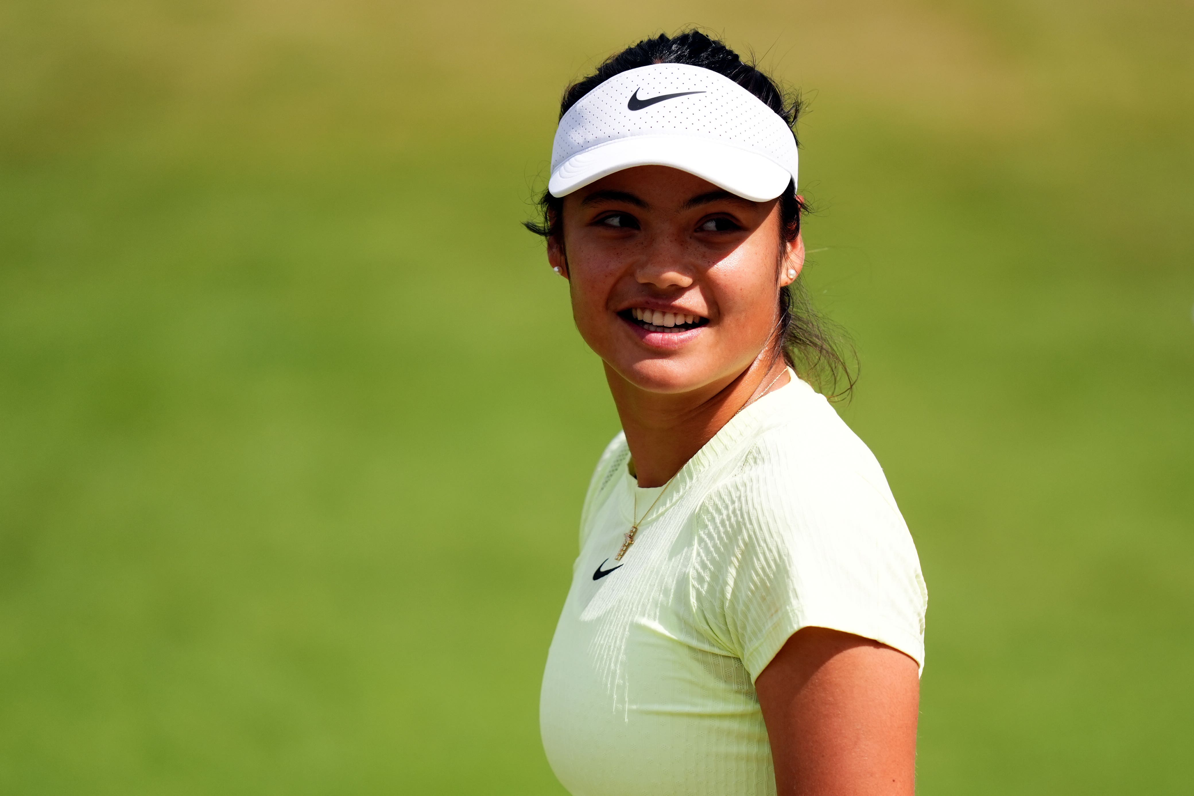 Emma Raducanu during a practice session (Mike Egerton/PA)