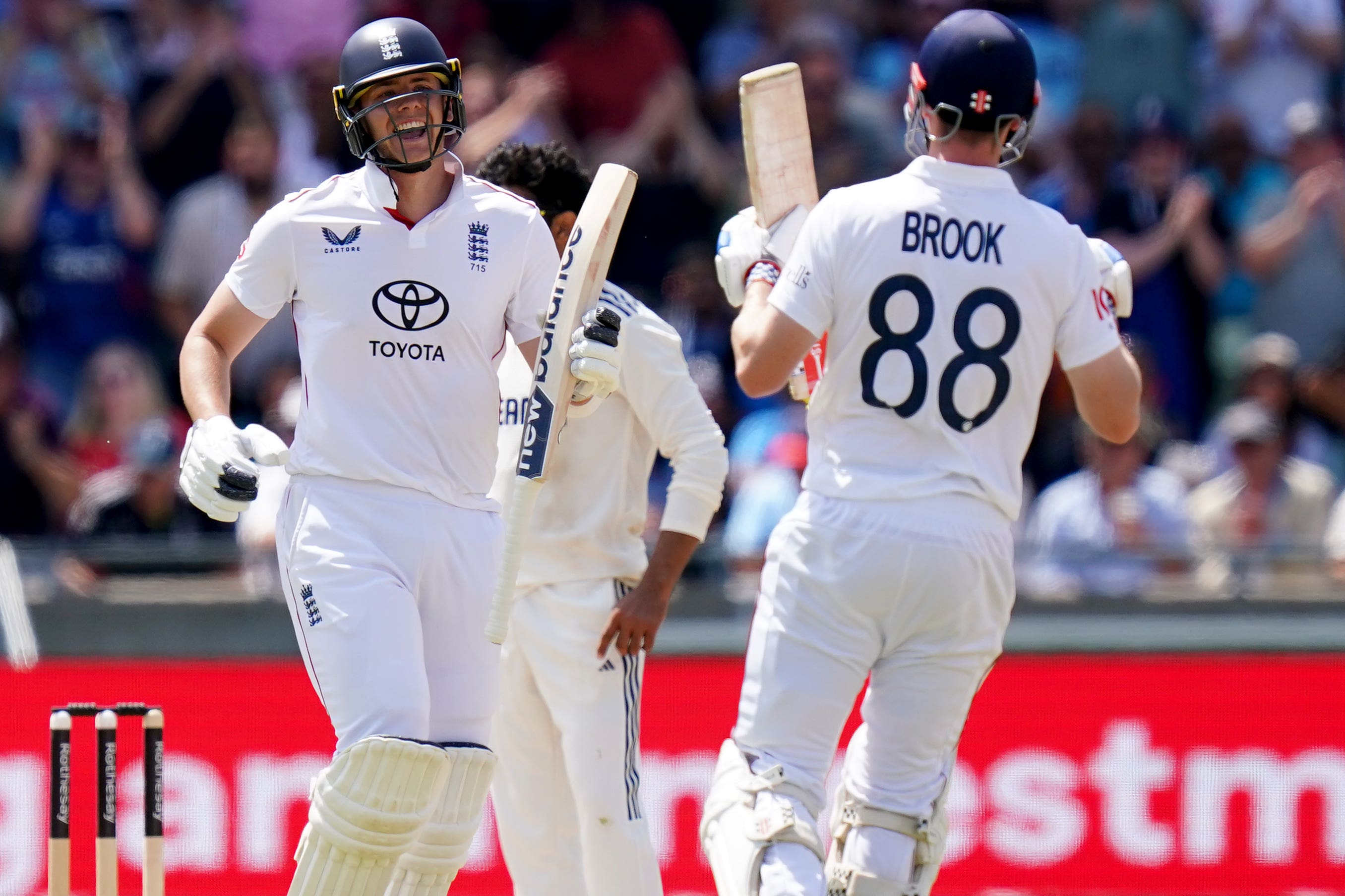 Jamie Smith, left, and Harry Brook produced a stunning fightback (Jacob King/PA)