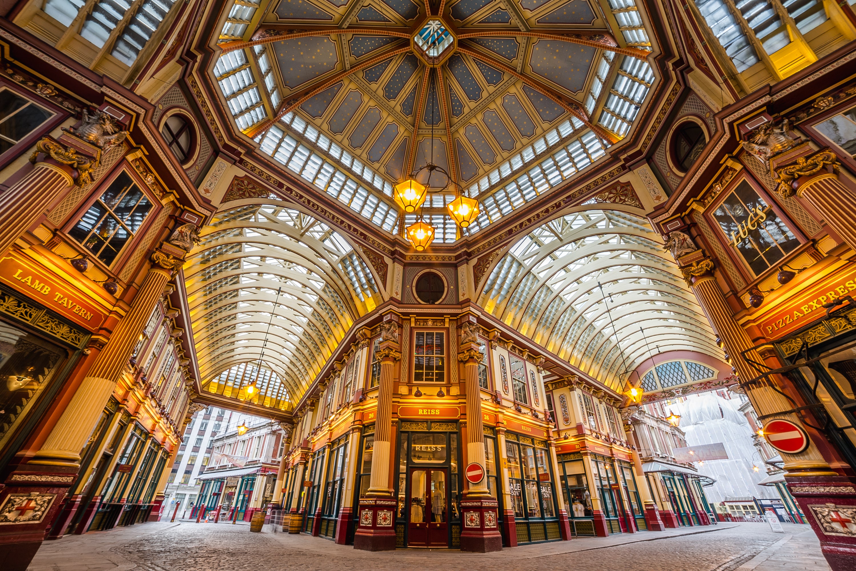 Leadenhall Market in the City of London in the morning