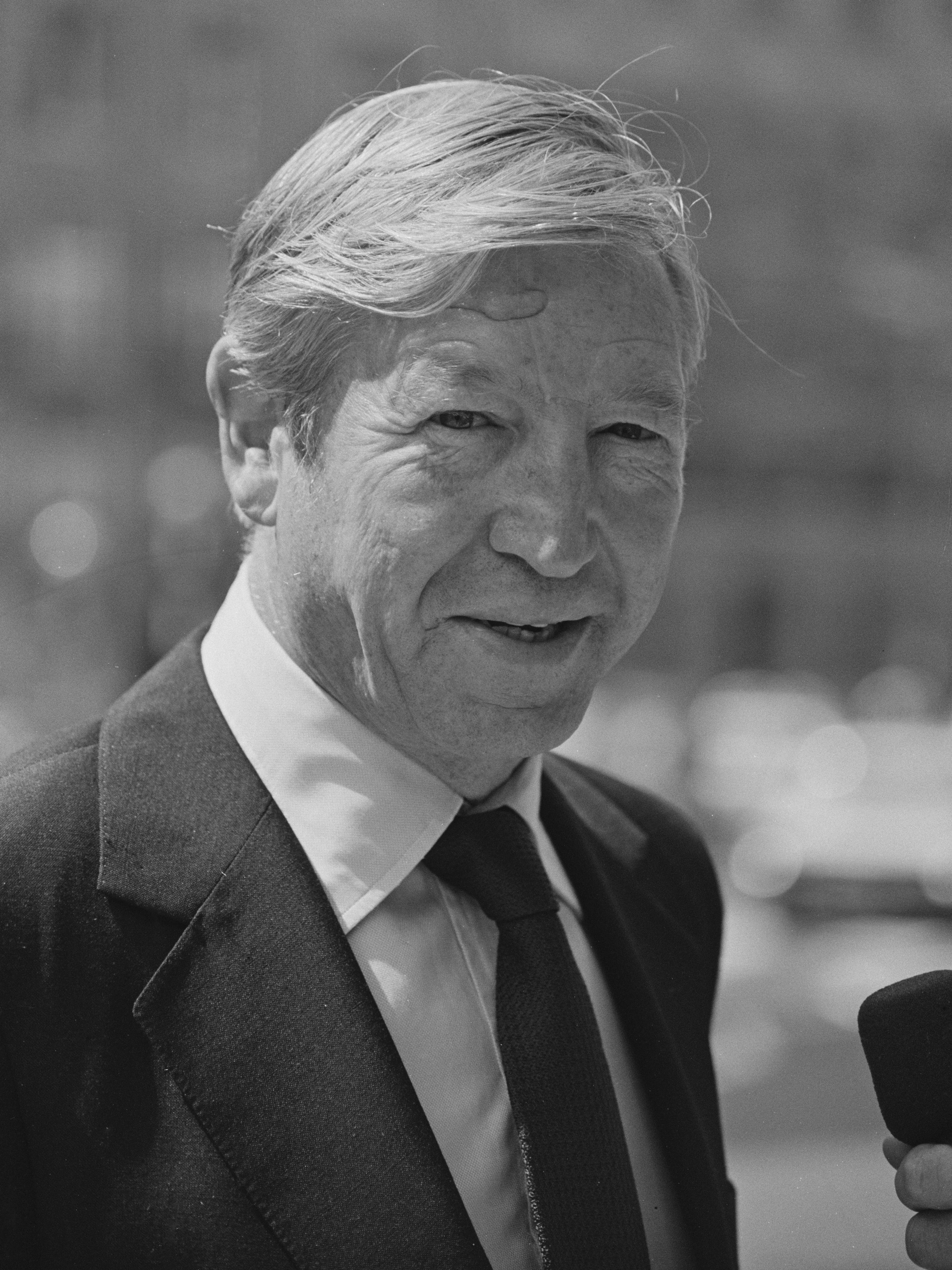 The journalist pictured at a memorial in 1984