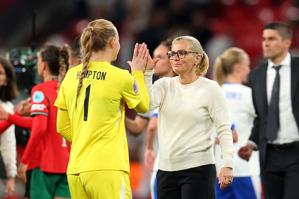 Wiegman backed Hannah Hampton to be her new No 1 as she manages a ‘transition’ in her team