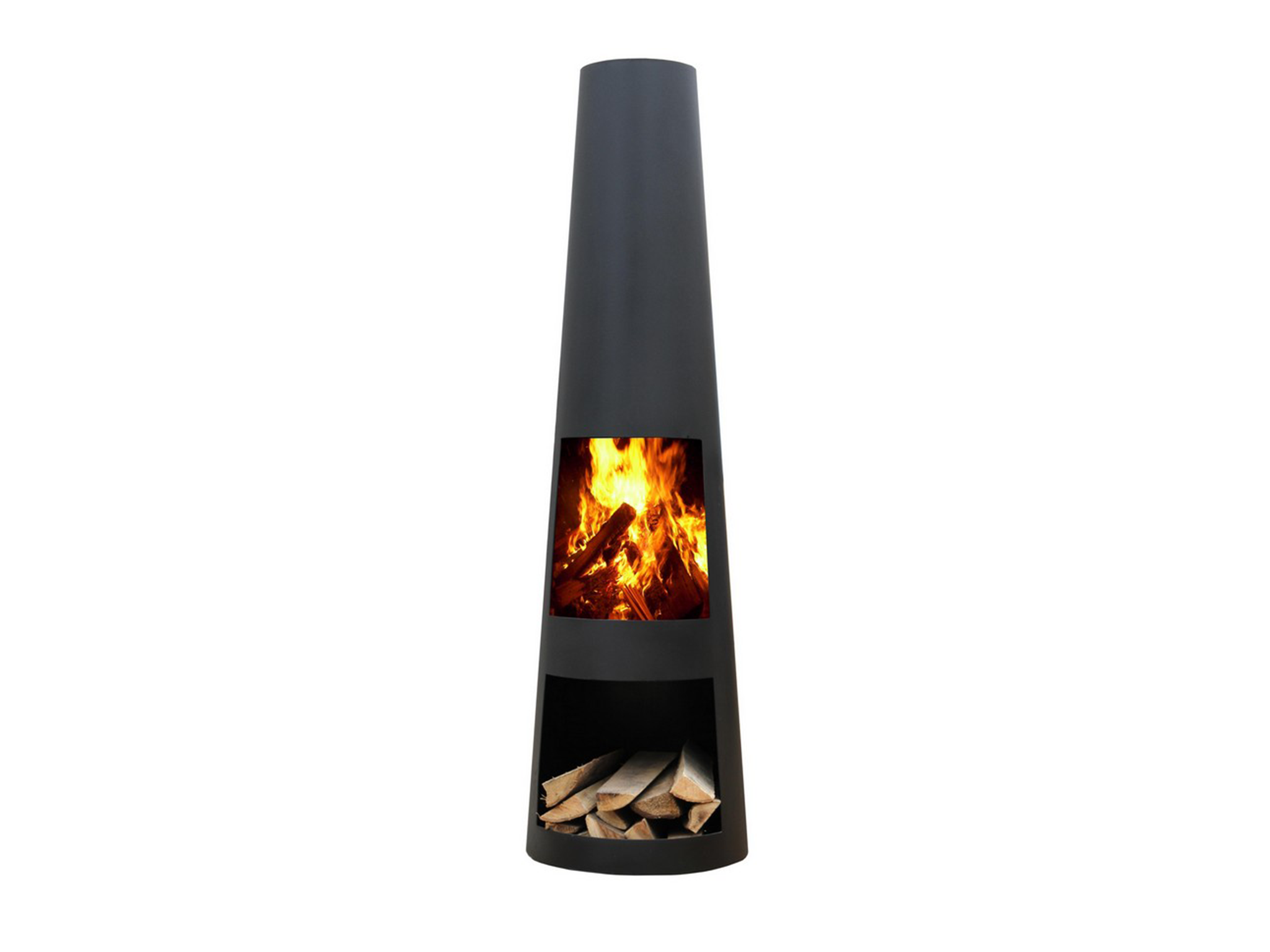 Dakota Fields Saunderson column steel wood-burning smokeless chiminea