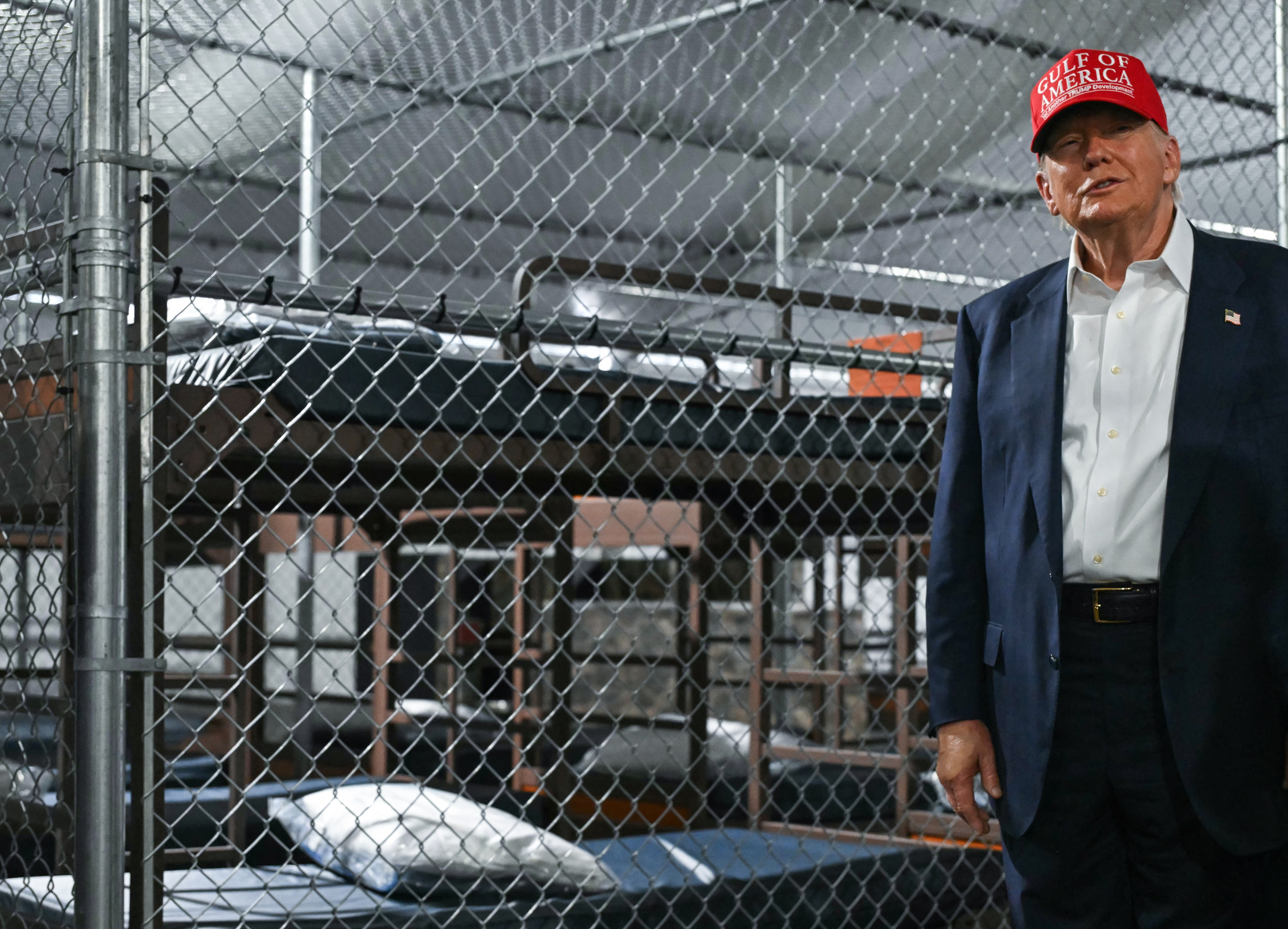 President Donald Trump toured the freshly opened immigrant detention facility on July 1