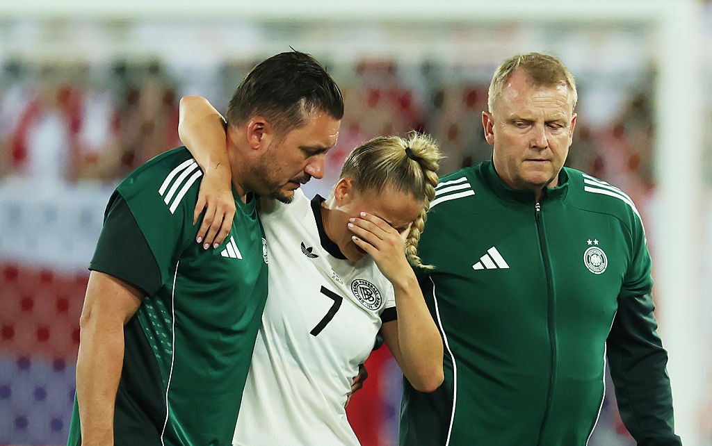 Giulia Gwinn was emotional as she came off the pitch injured