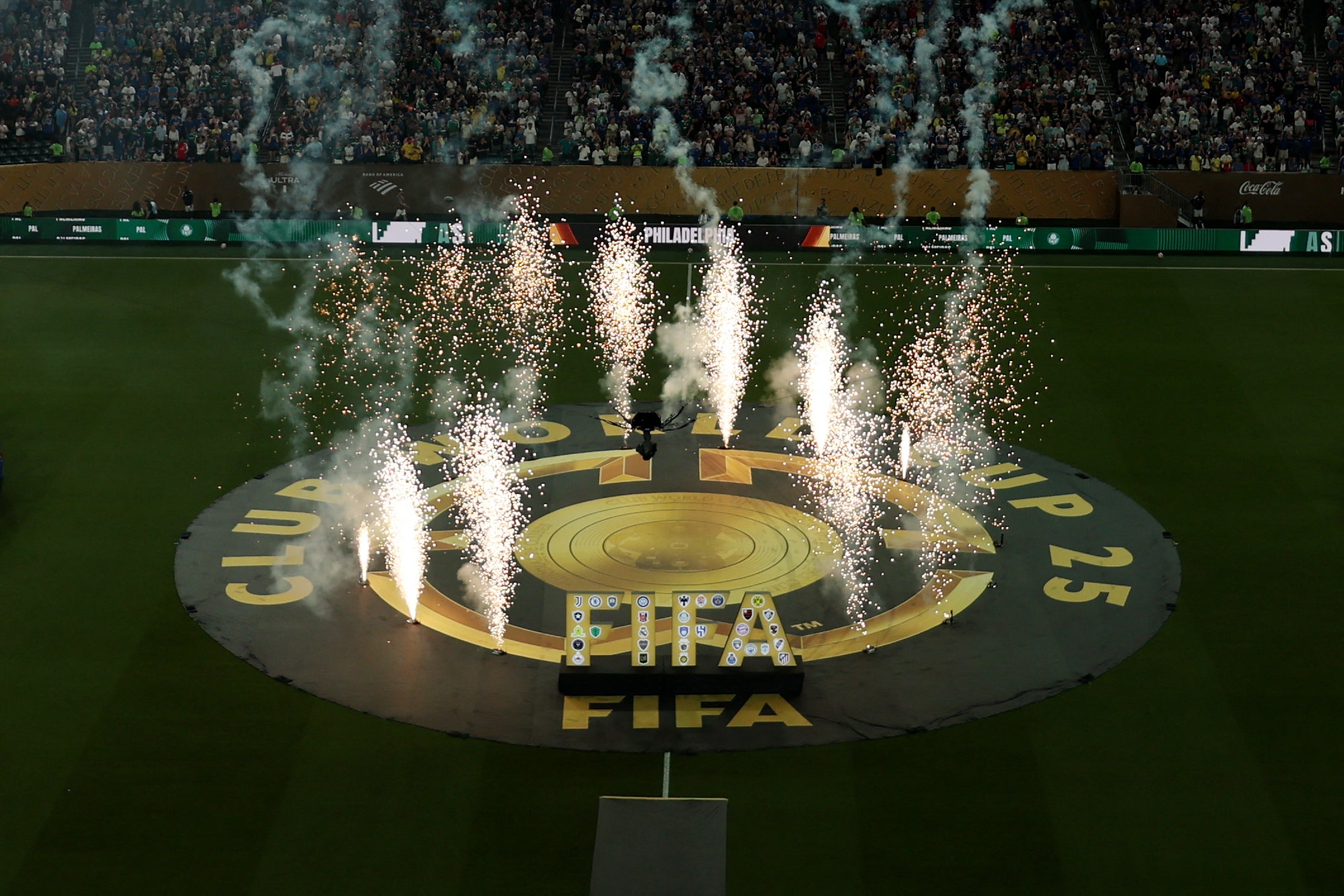 FIFA fans were treated to Independence Day fireworks as England's Chelsea prepared to face off against Brazil's Palmeiras in Philadelphia