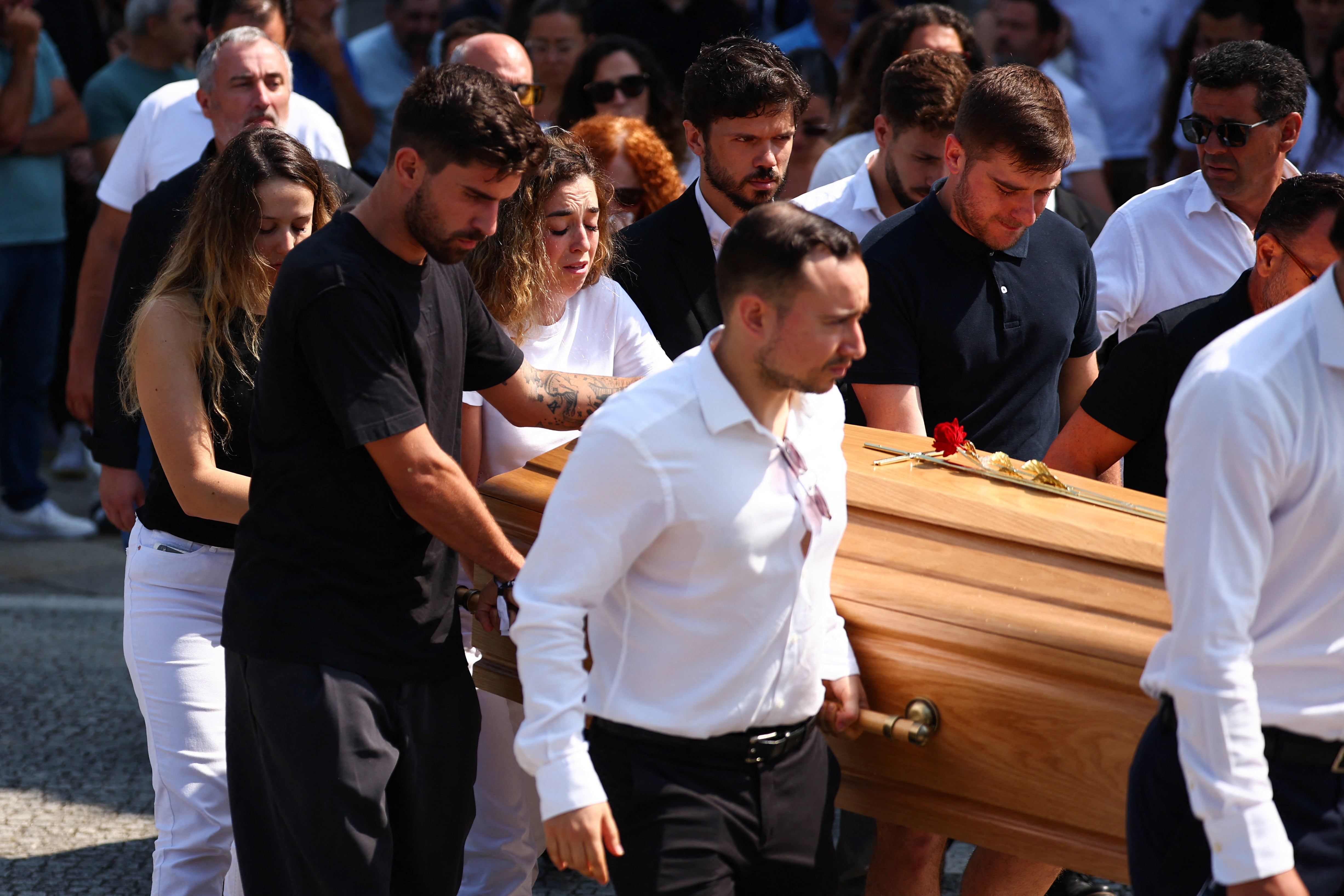 Diogo Jota’s distraught family joined by footballing stars for heart-wrenching funeral days after car crash