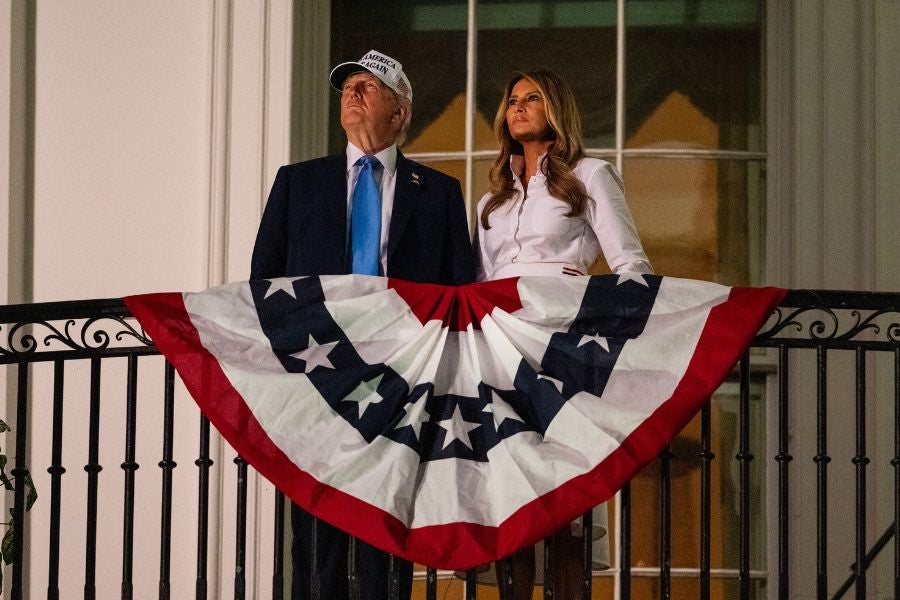 Melania appears to have lost her groove as she mimics Trump’s infamous ‘YMCA’ dance at July 4 bash