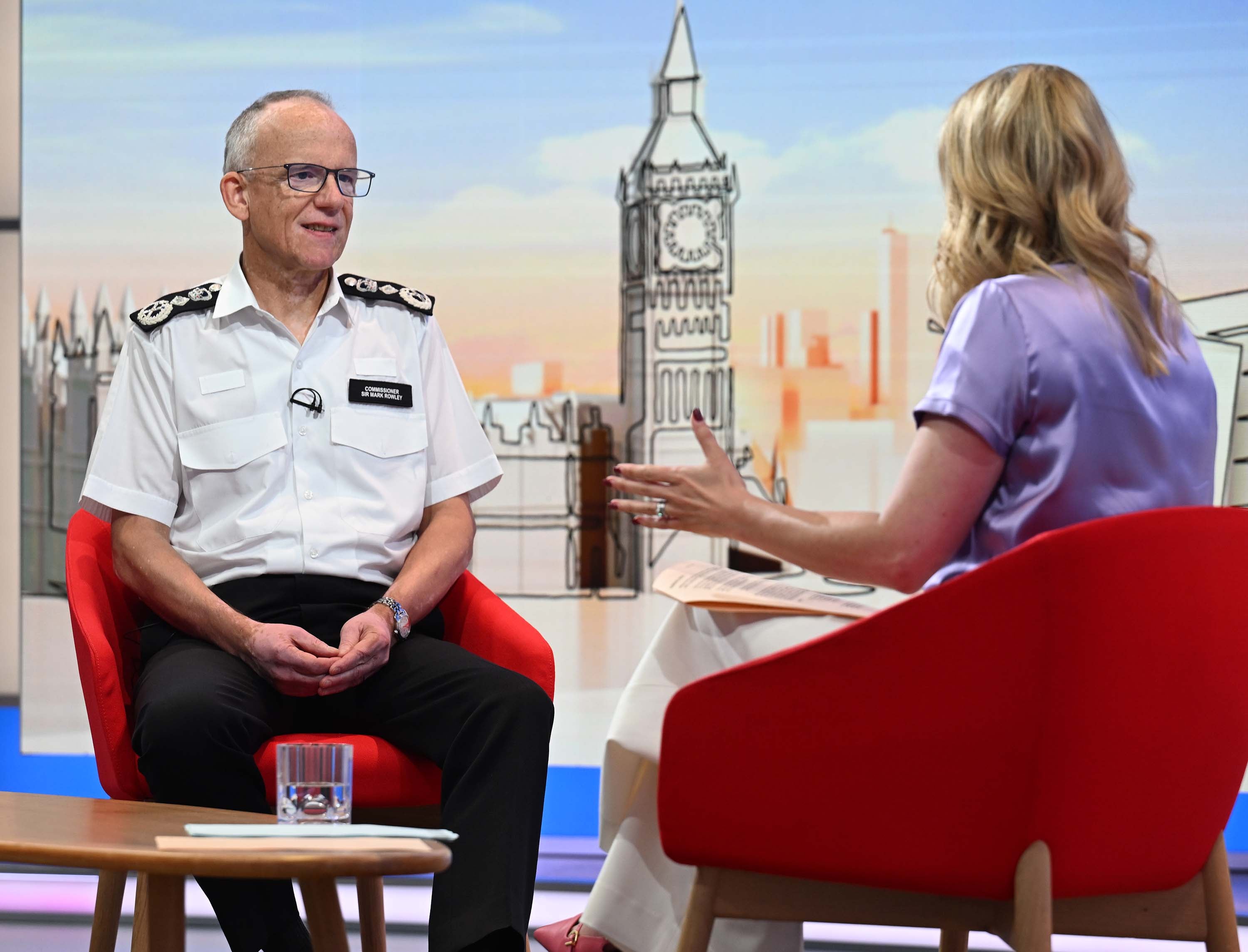 Sir Mark was asked how many officers he would have to cut (Jeff Overs/BBC)