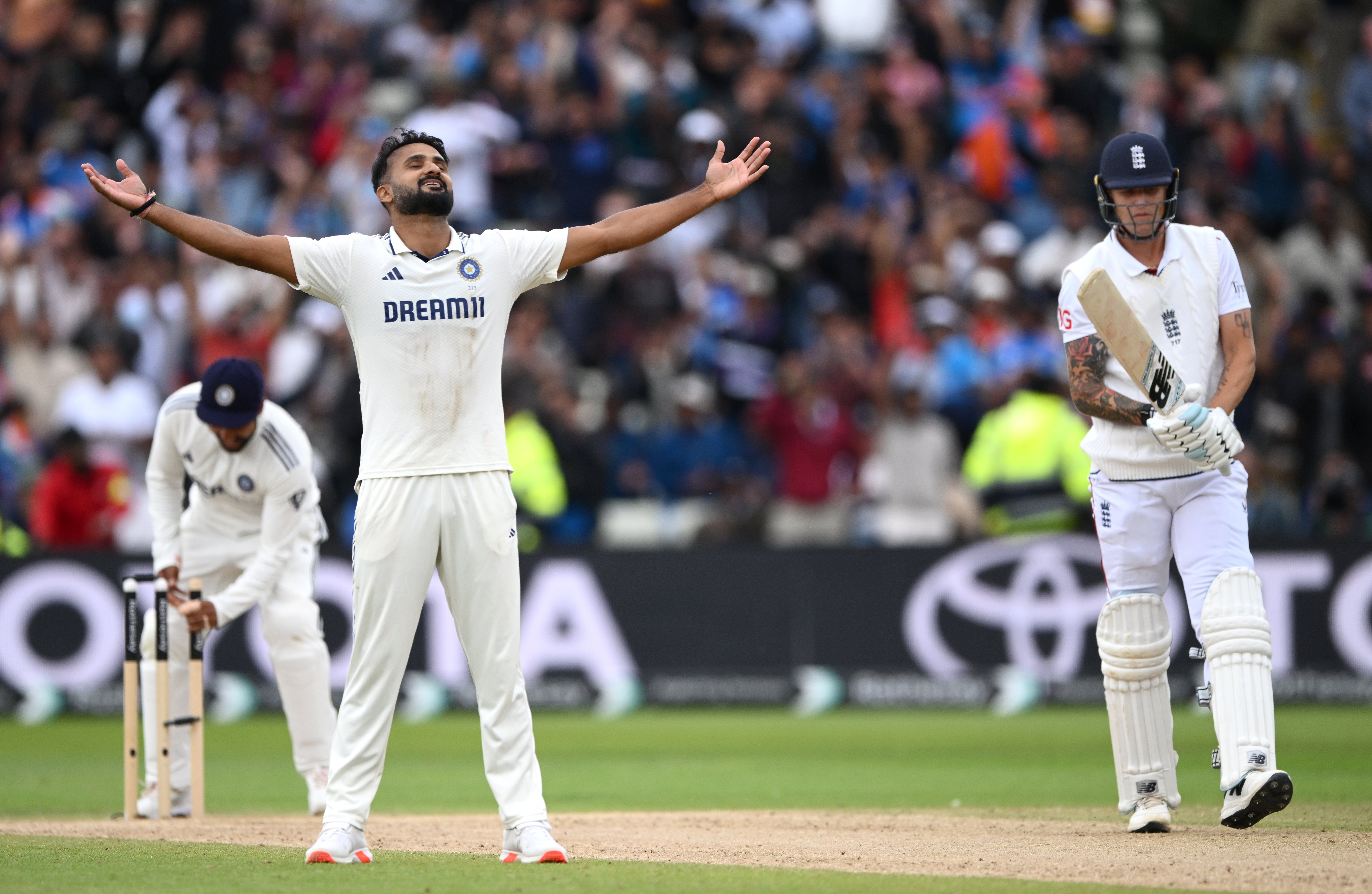 Akash Deep took the final wicket as India celebrated victory
