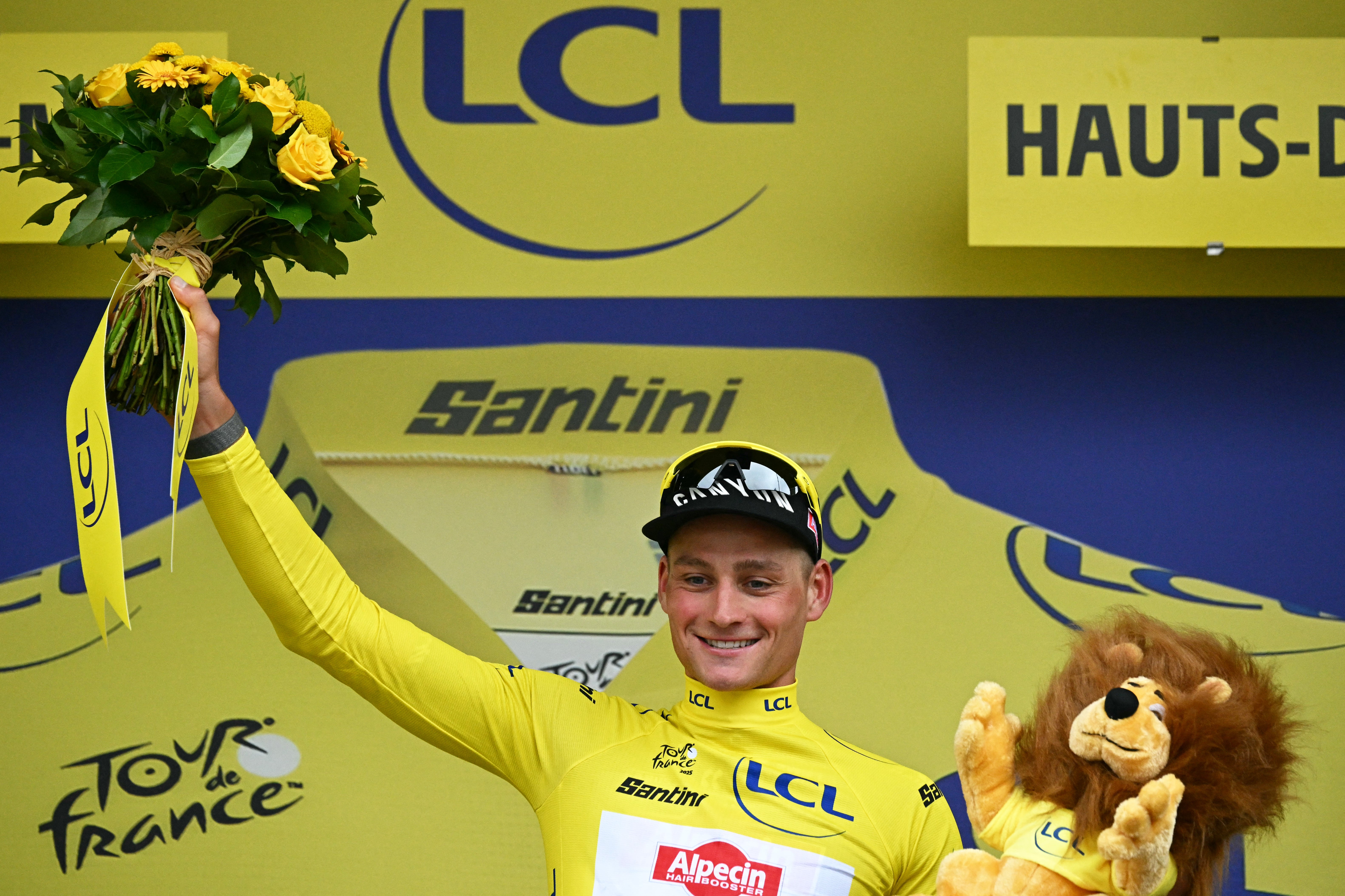 The Dutchman now leads the Tour by four seconds ahead of Pogacar