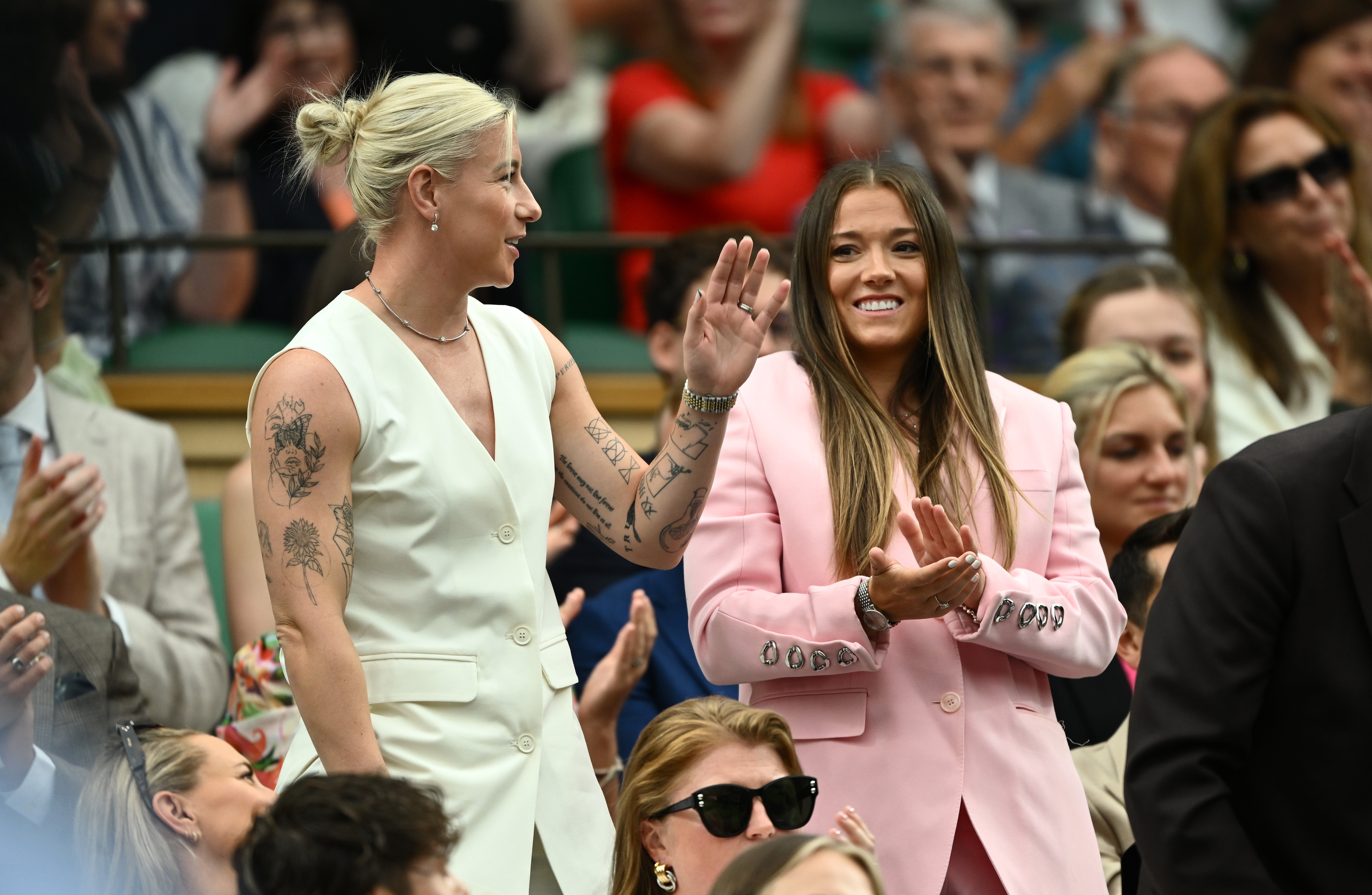 Beth England and Fran Kirby at Wimbledon 2025
