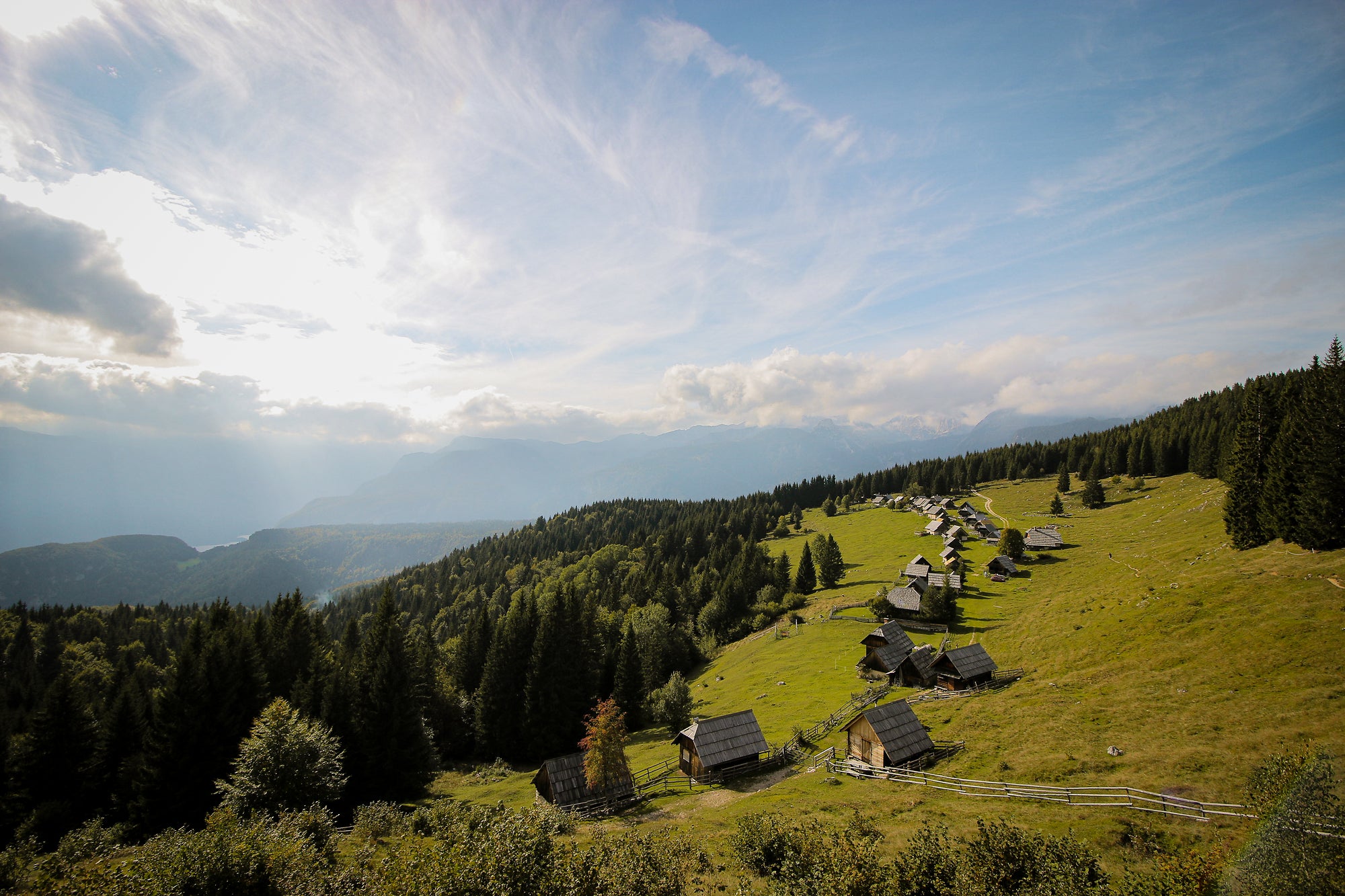 A plateau above Lake Bohinj in Slovenia