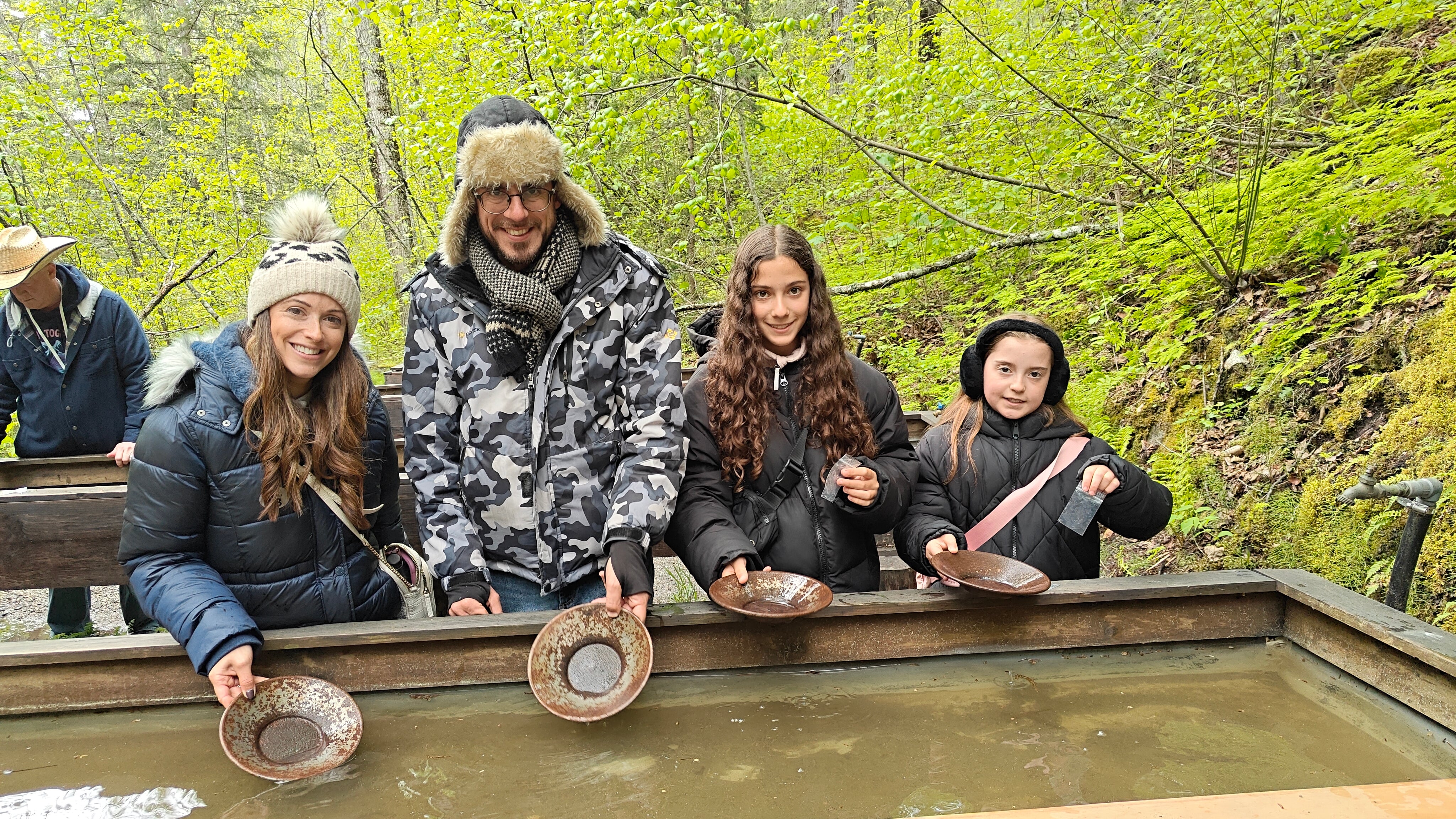 Going for gold! The Shoffmans tried out gold panning in Skagway, Alaska