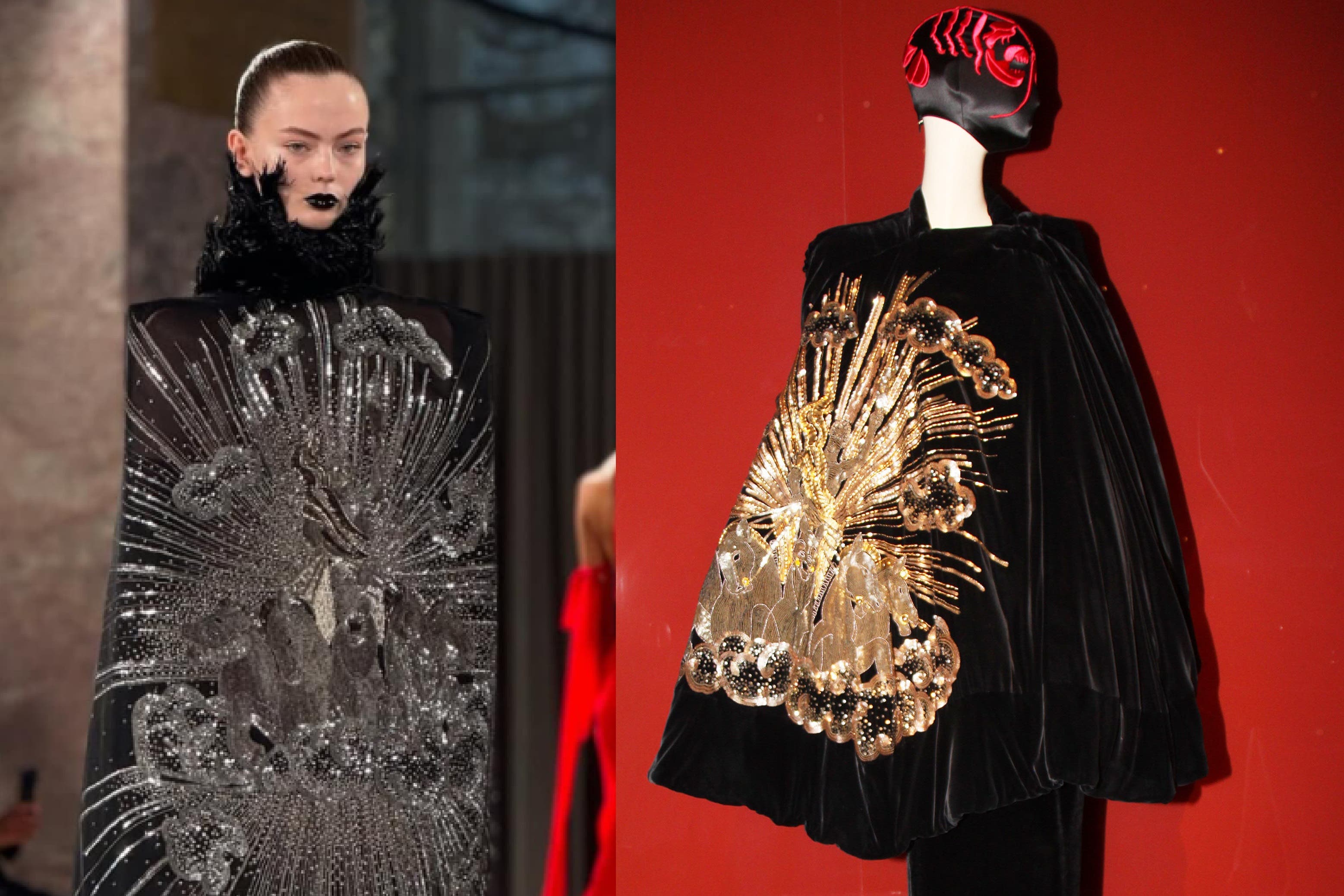 Schiaparelli looked into the past for inspiration for its new haute couture show (Schiaparelli/Alamy/PA)