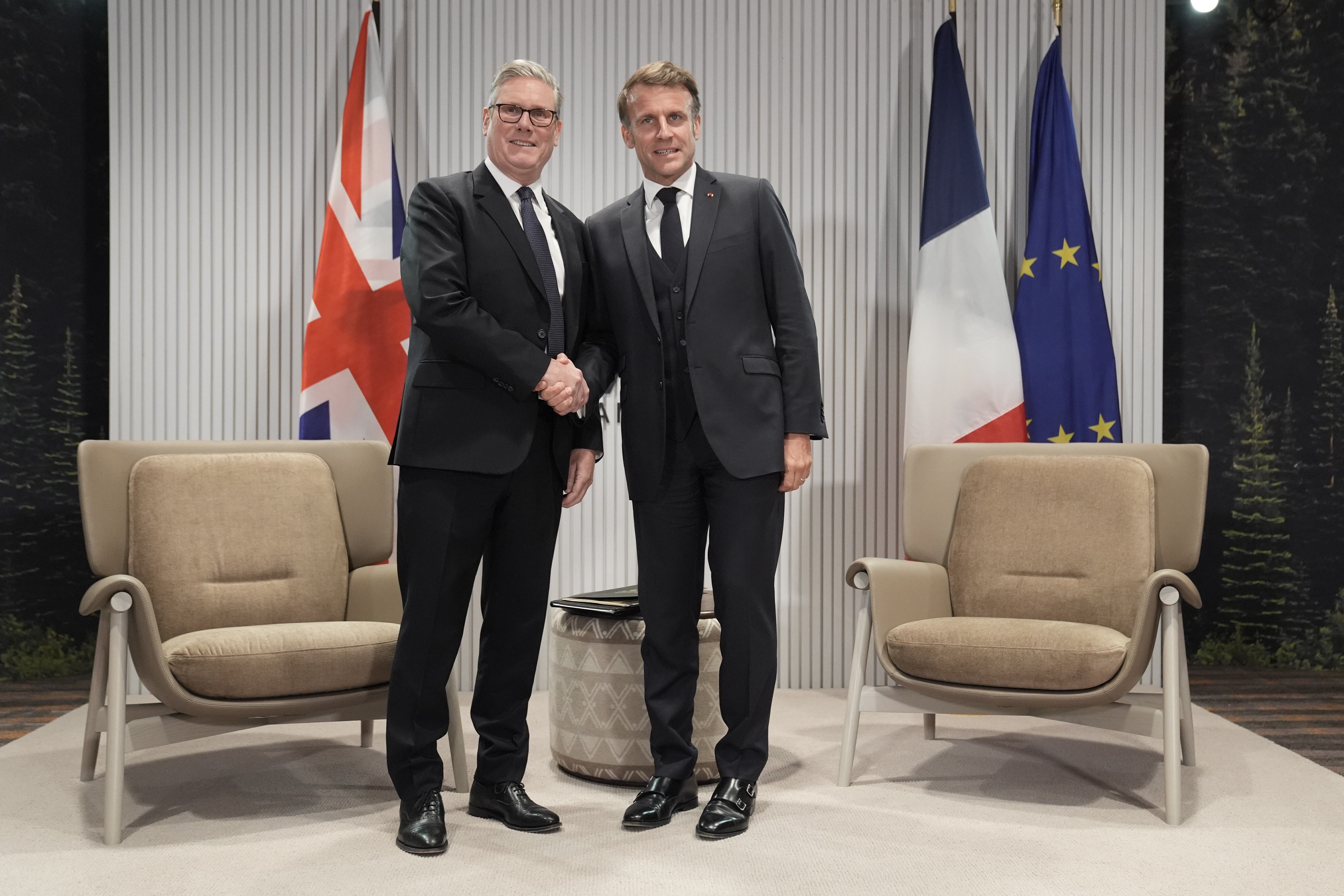 Keir Starmer with Emmanuel Macron at the G7 summit in Canada last month