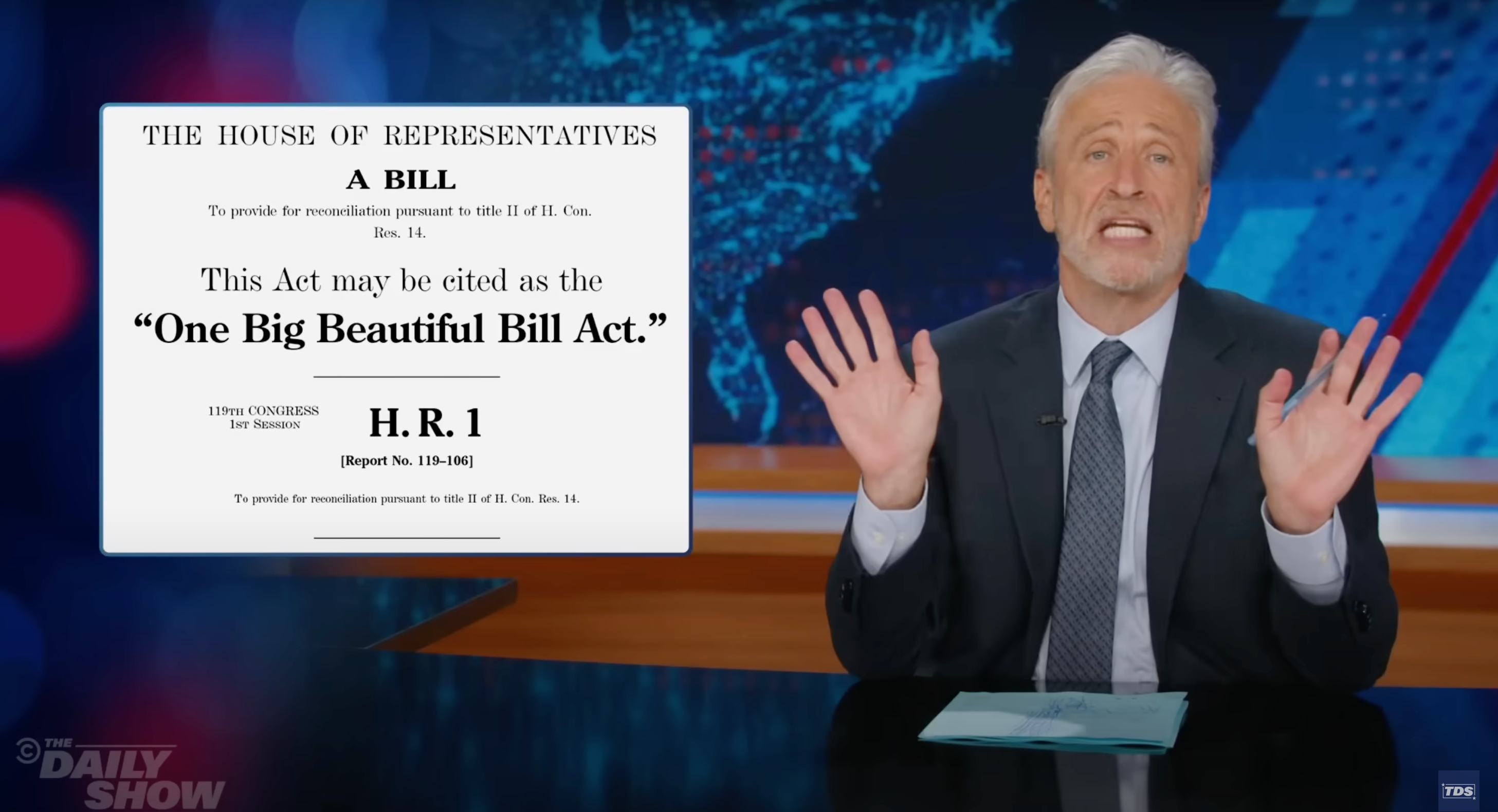 Jon Stewart uses GOP’s own words to skewer lawmakers who voted for Trump’s controversial bill