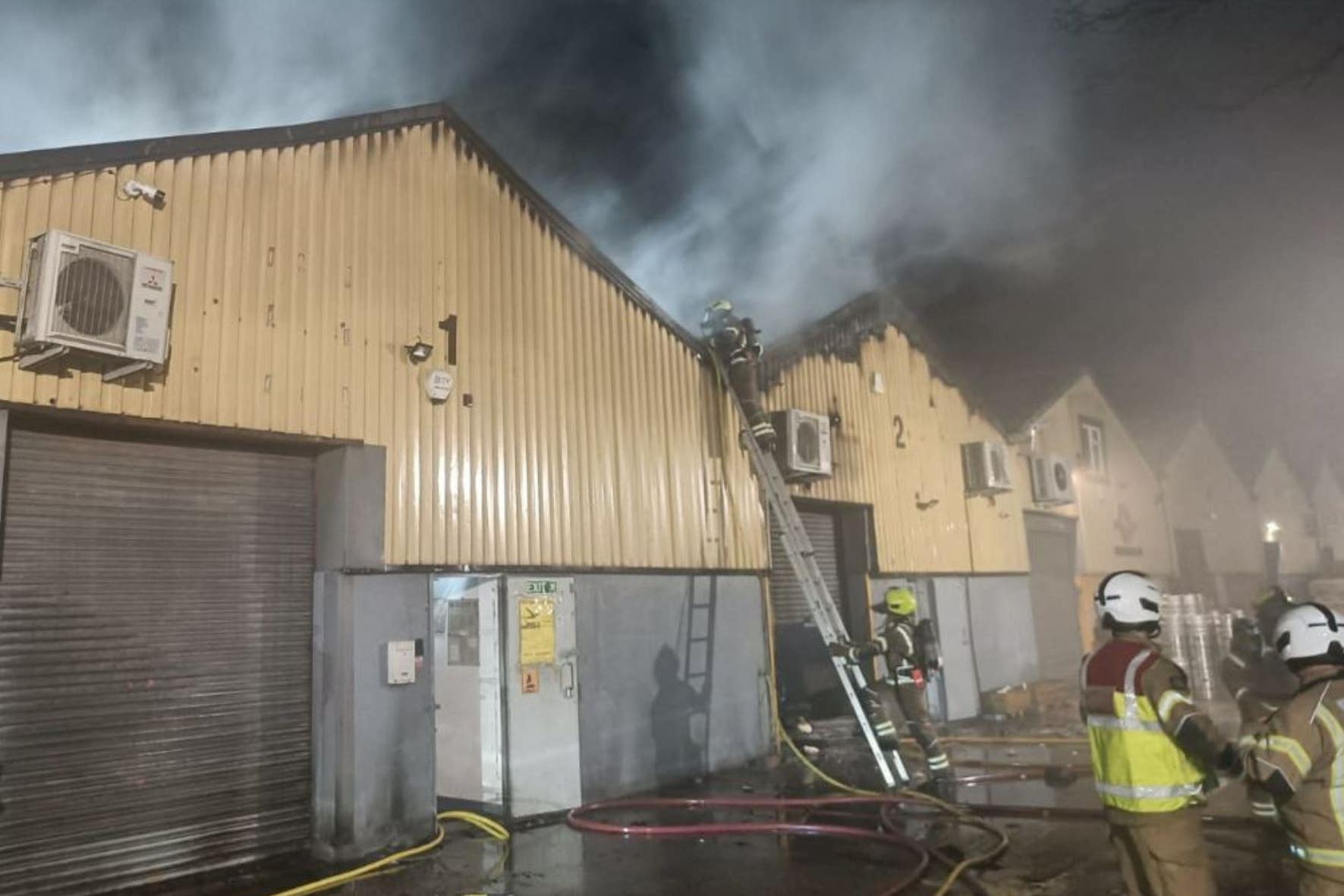 About £1 million of damage was caused in the attack on an industrial unit in Leyton, the Old Bailey heard (London Fire Brigade/PA)