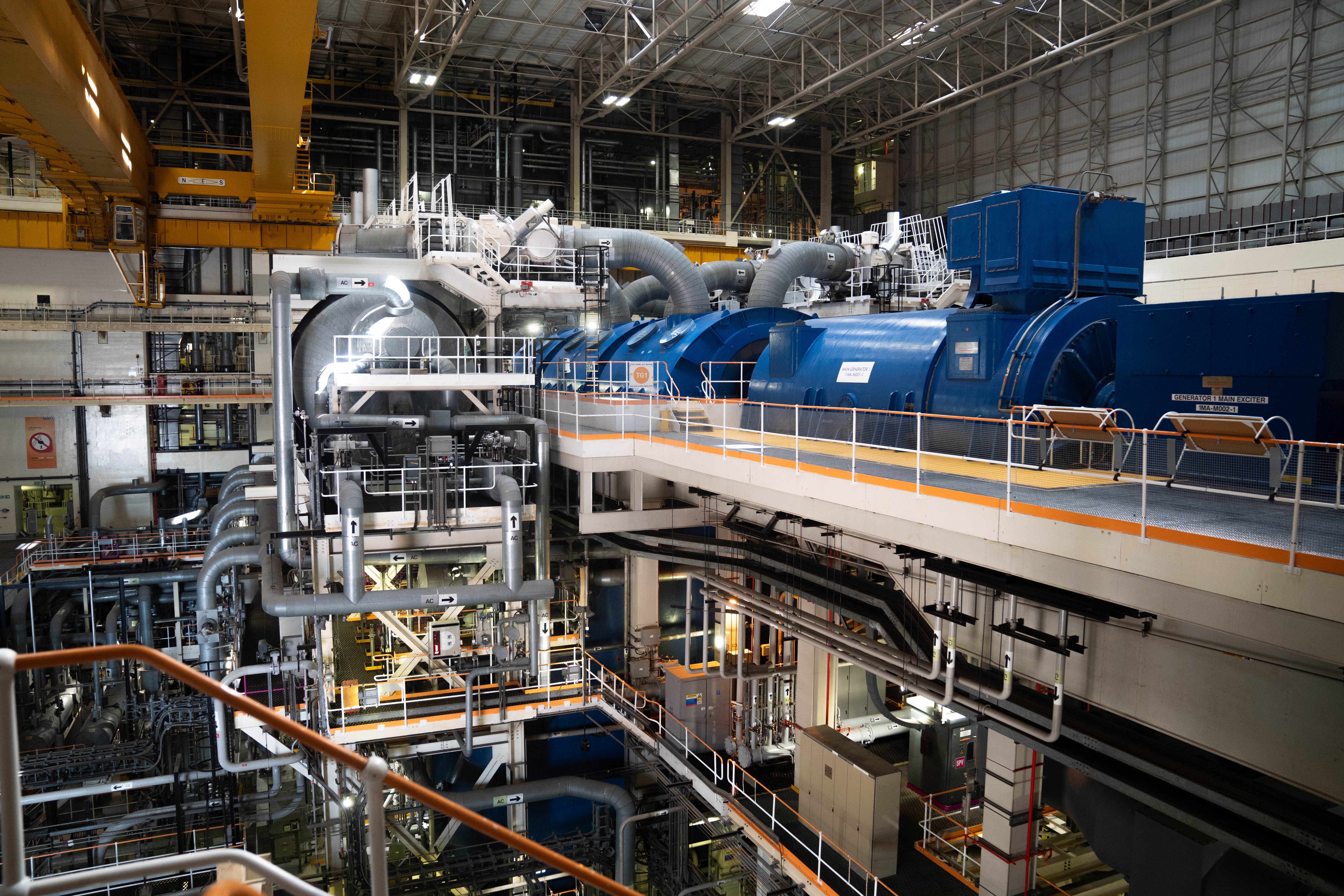 A general view of main generator 1, at the Sizewell nuclear power plant in Suffolk (James Manning/PA)