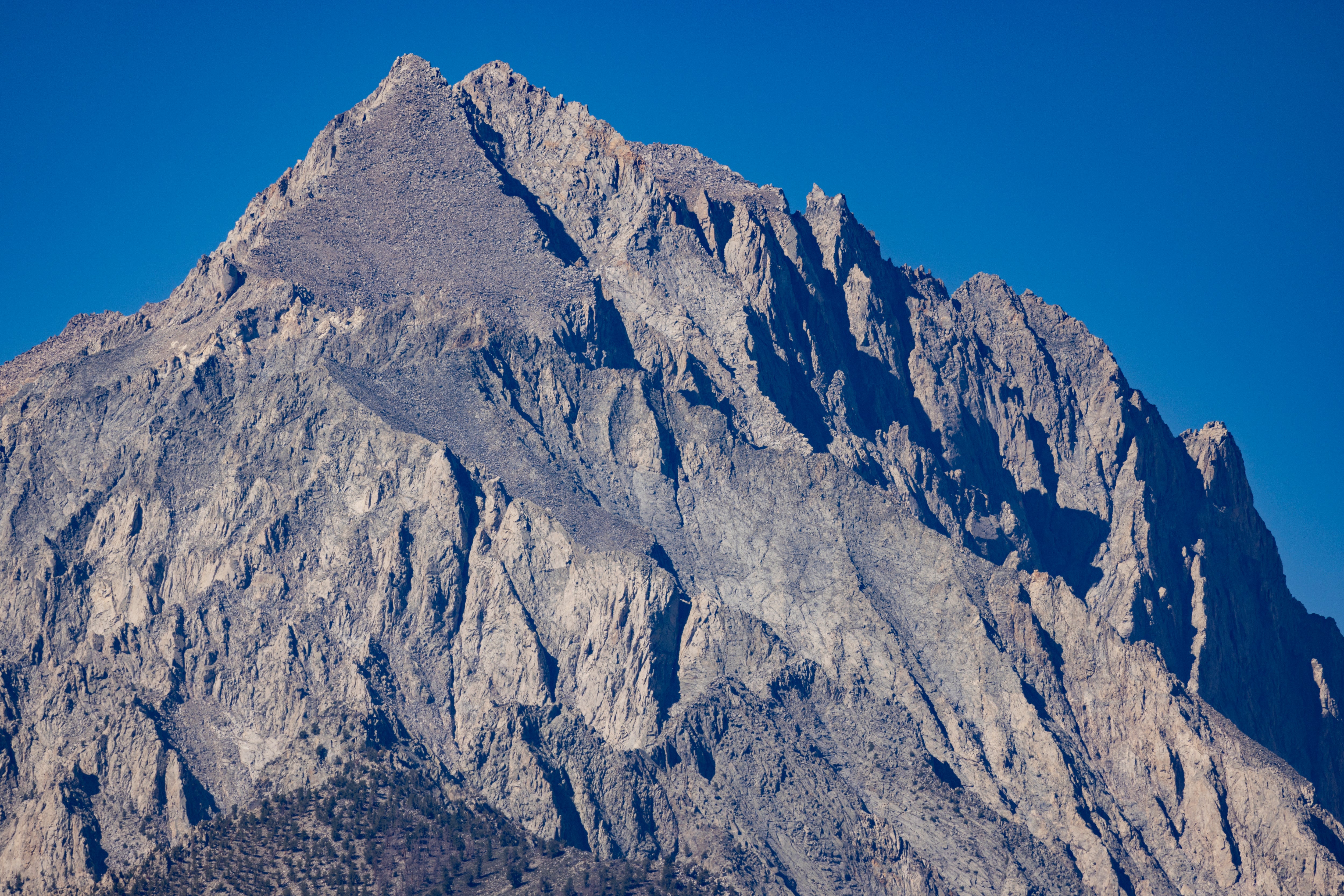 Mount Williamson, the second-highest mountain in California and the sixth-highest in the U.S. at 14,379 feet