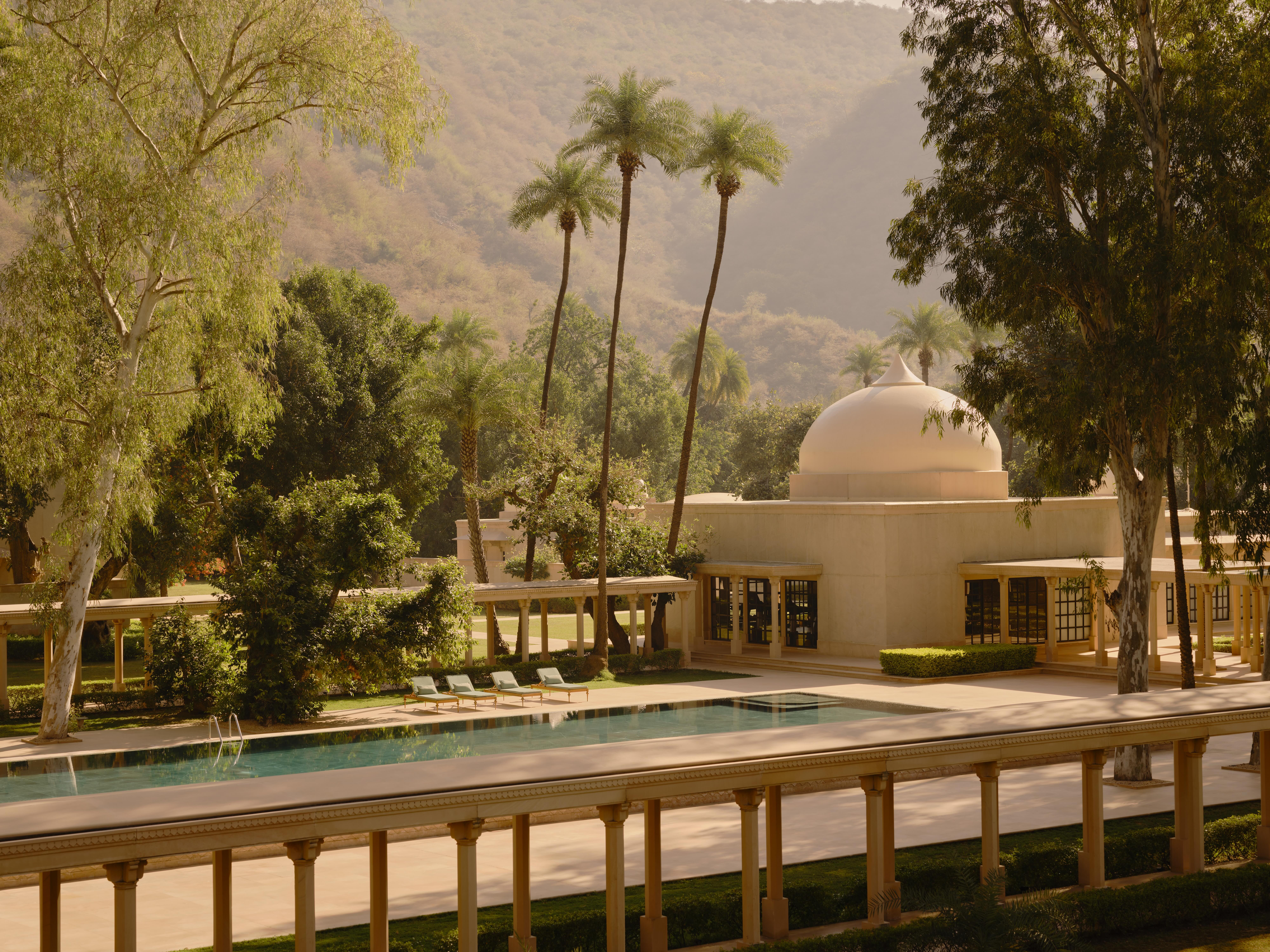 With just the sound of local birdlife for company, the pool at Amanbagh in India is a true haven