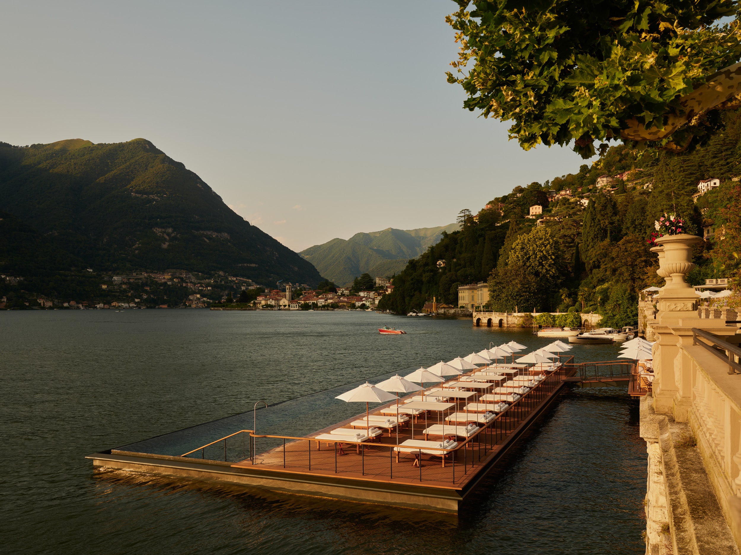 The pool at Mandarin Oriental, Lake Como appears to float on the picturesque lake