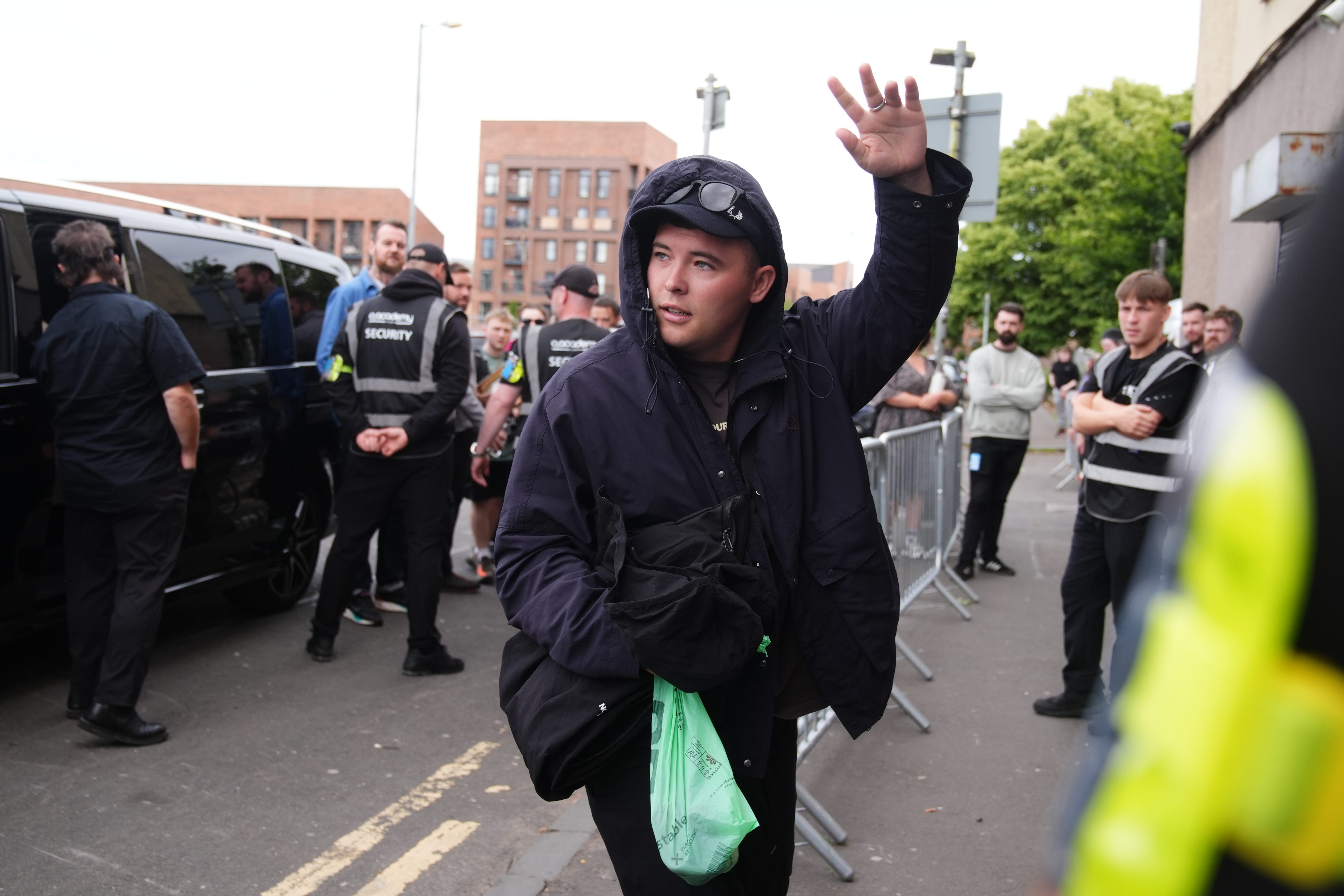 Kneecap arrived in Glasgow on Tuesday (Andrew Milligan/PA)