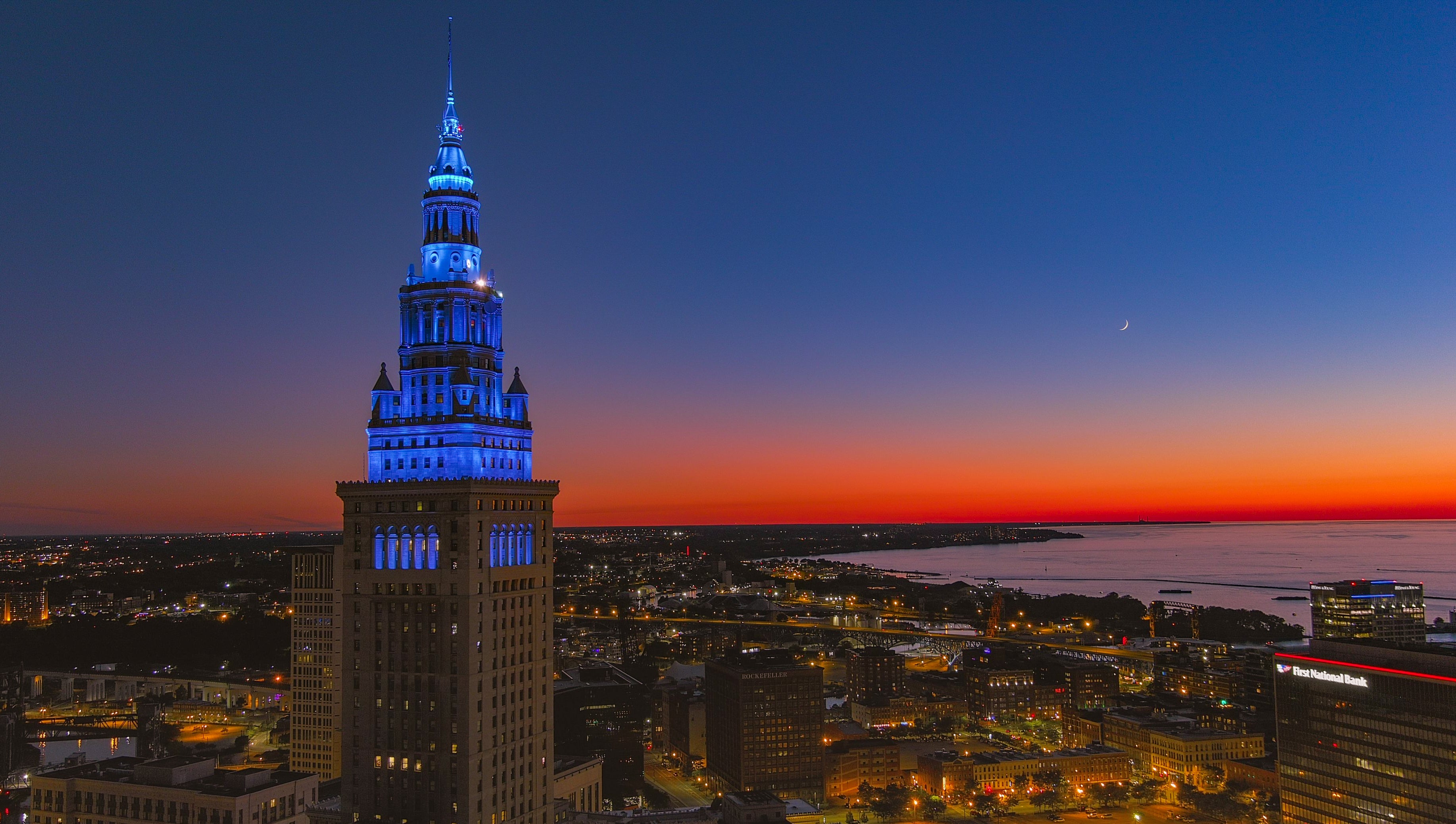 Terminal Tower, seen here in real life, forms part of the Metropolis skyline