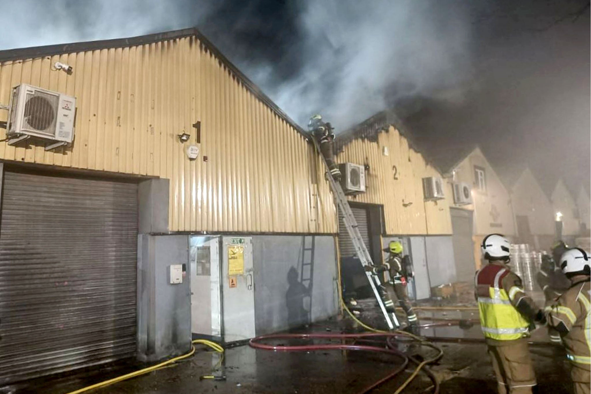 Firefighters tackling blaze at industrial units in Leyton