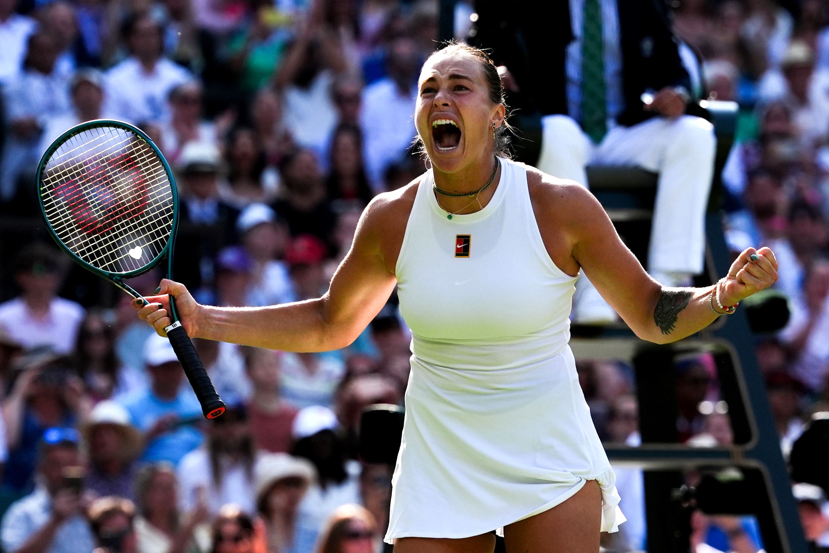 Aryna Sabalenka beat Laura Siegemund in three sets (Ben Whitley/PA)