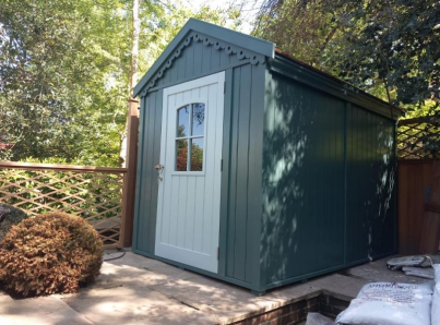 Image of new garden shed in David Gilmour's Hampstead property