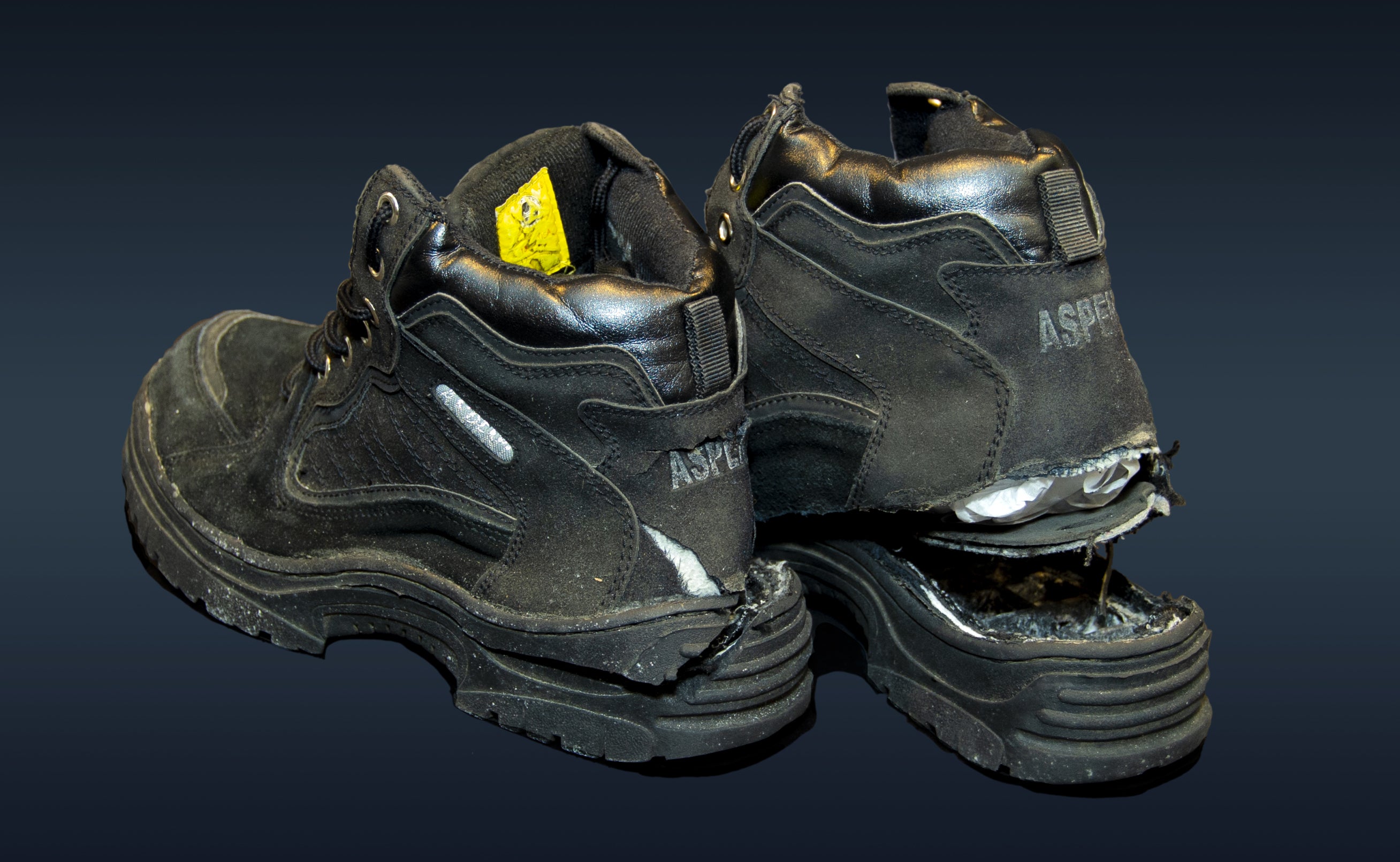 The pair of shoes Reid, the “shoe bomber", attempted to detonate in December 2001