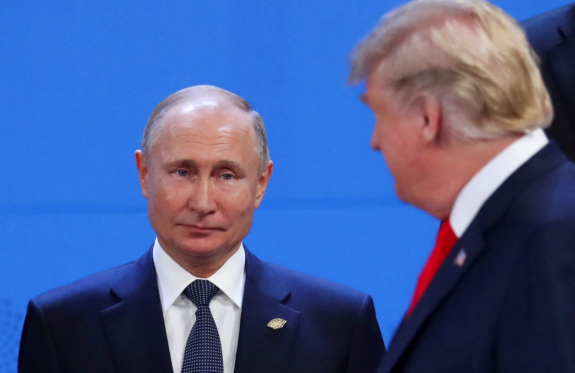 Trump and Putin during the G20 summit in Buenos Aires, Argentina, in 2018