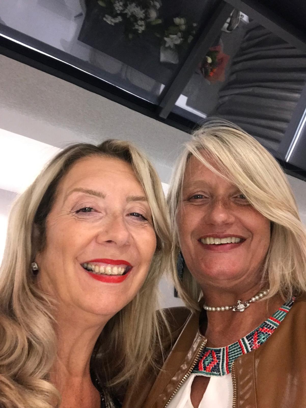 Charlie today (right) and her sister Sarah
