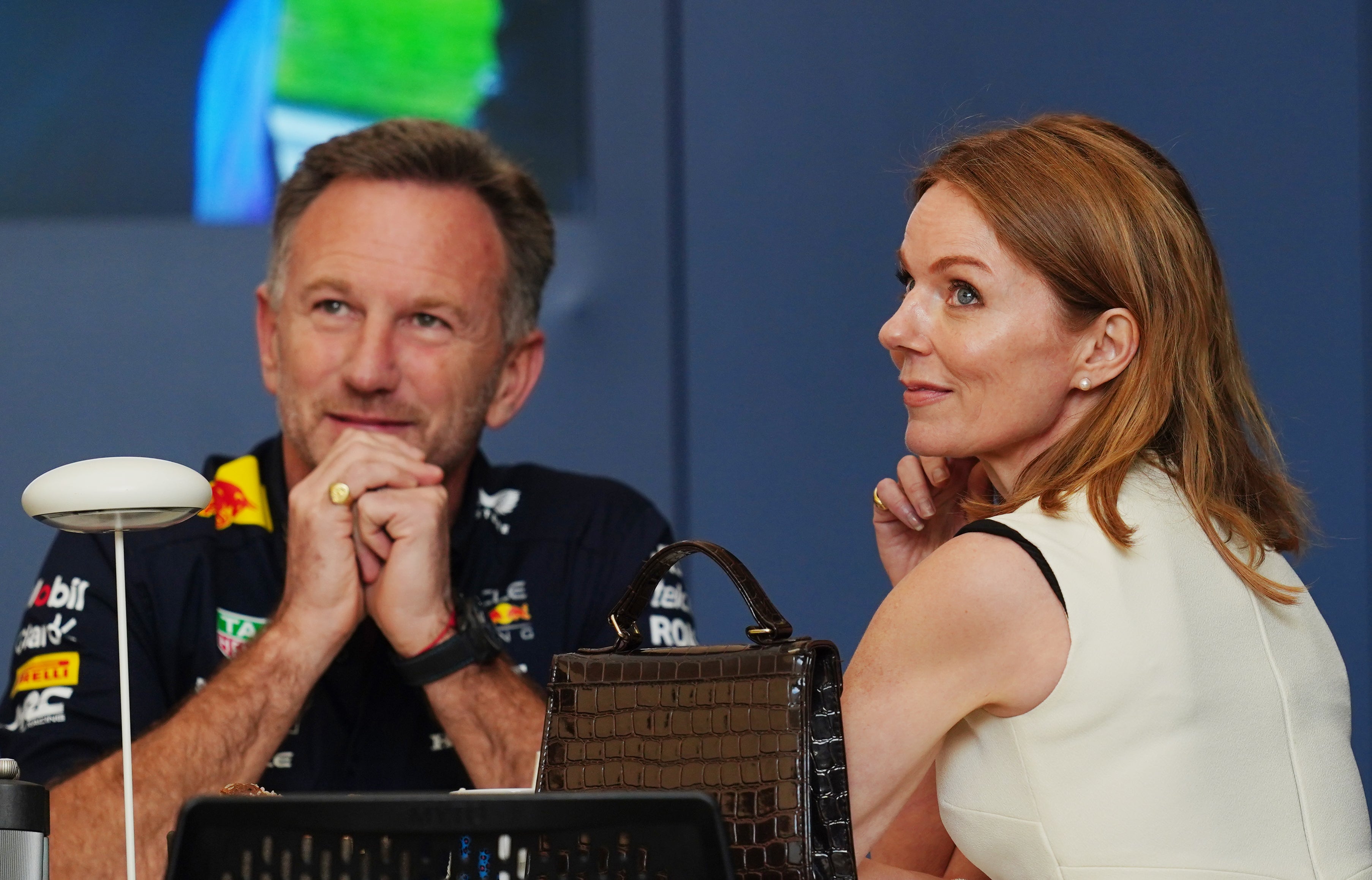 Horner and his wife Geri at last year’s Bahrain Grand Prix (David Davies/PA).