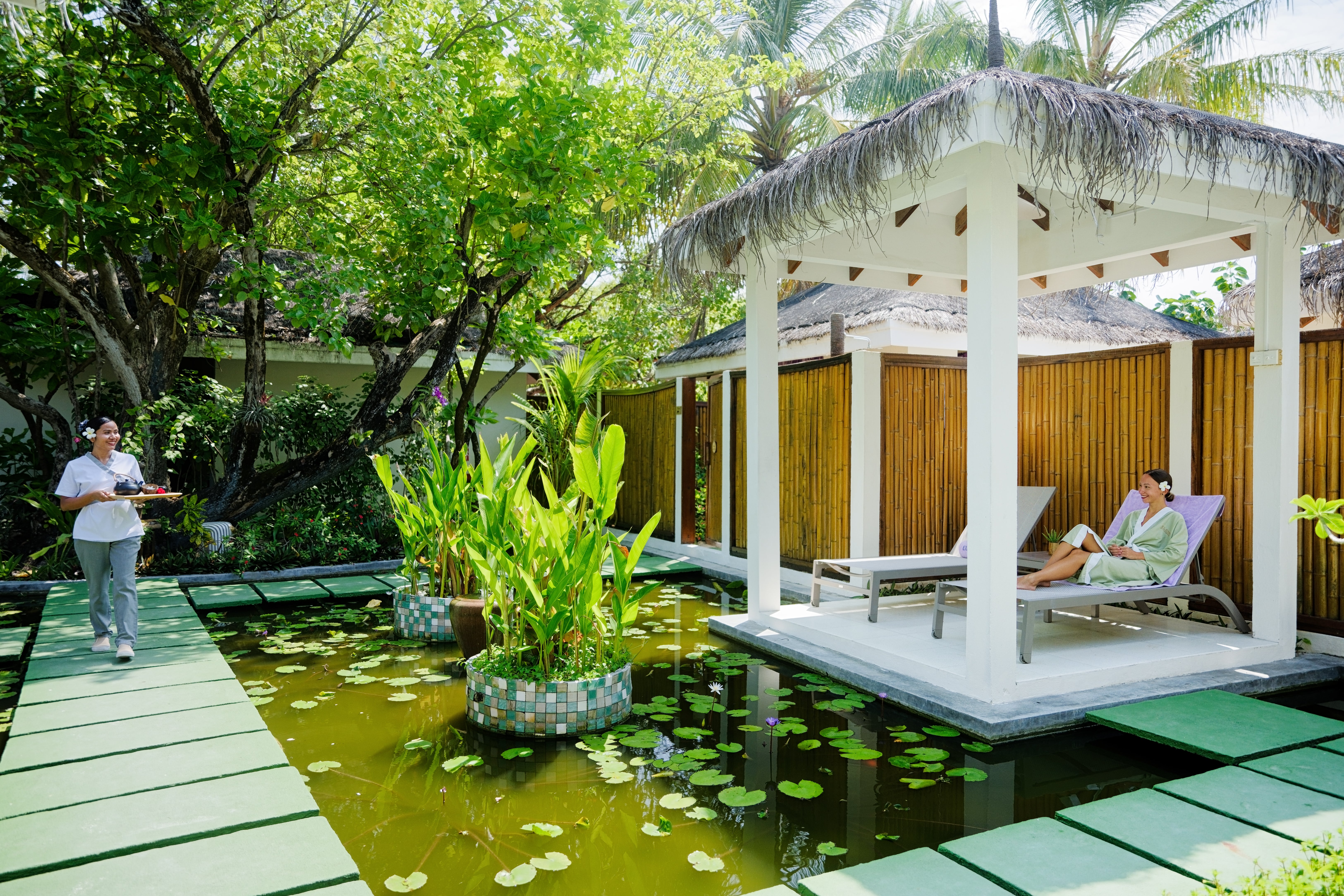 The ELE | NA spa is set over a tranquil water garden