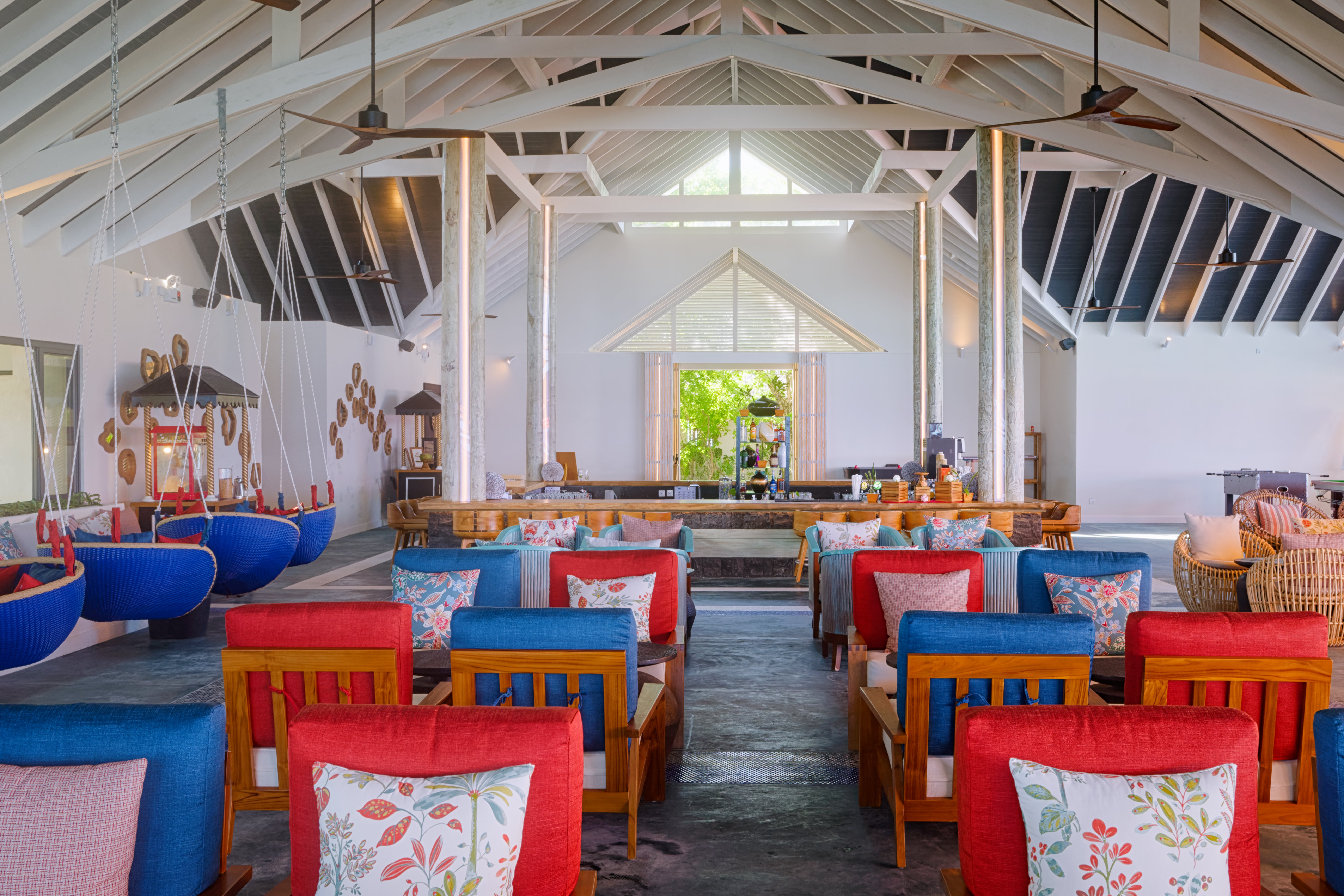 Relax in a hanging egg chair at Raa Bandhi Bar