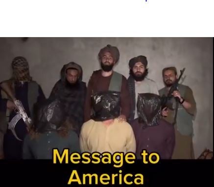 The clip begins with the tall bearded man saying ominously that he has a 'message for America'