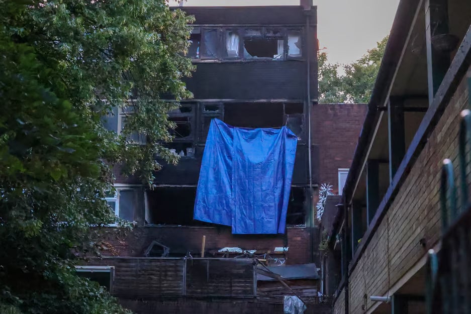 Emergency services were called to Lewisham Road in South London on Tuesday night after a report of a fire at a flat