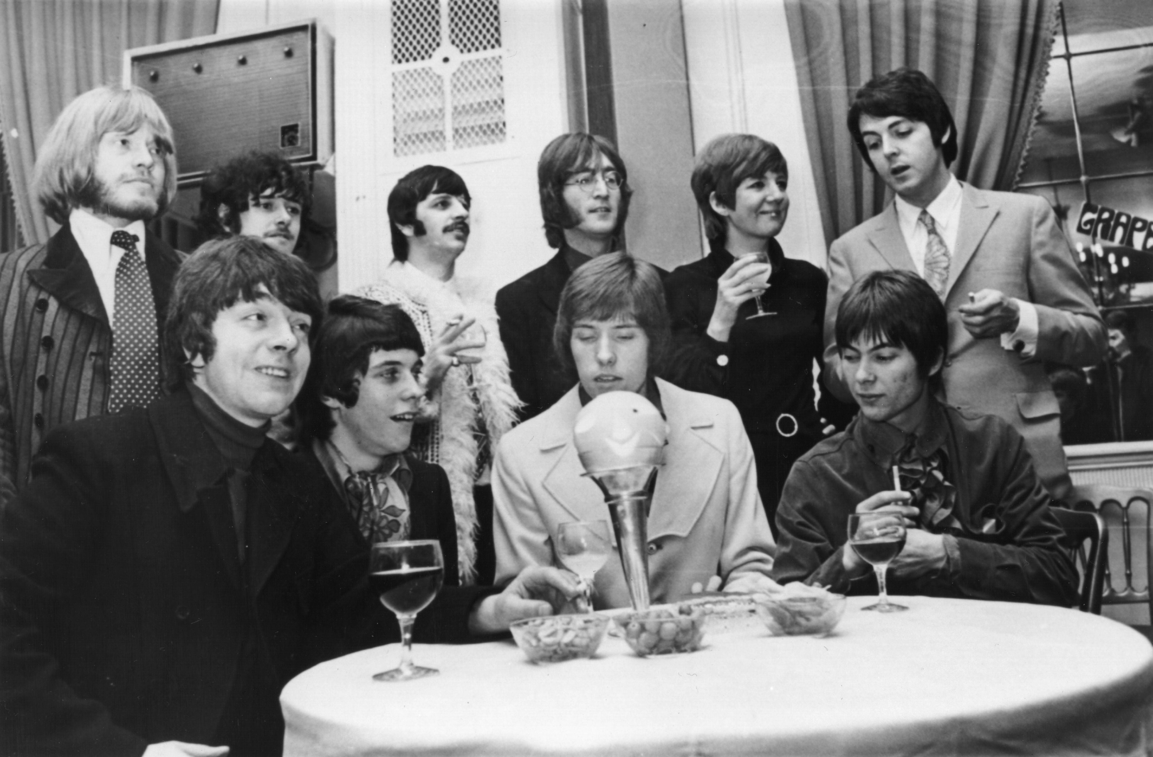 Friends in high places: Grapefruit are presented to the media by John Lennon and other Sixties A-listers