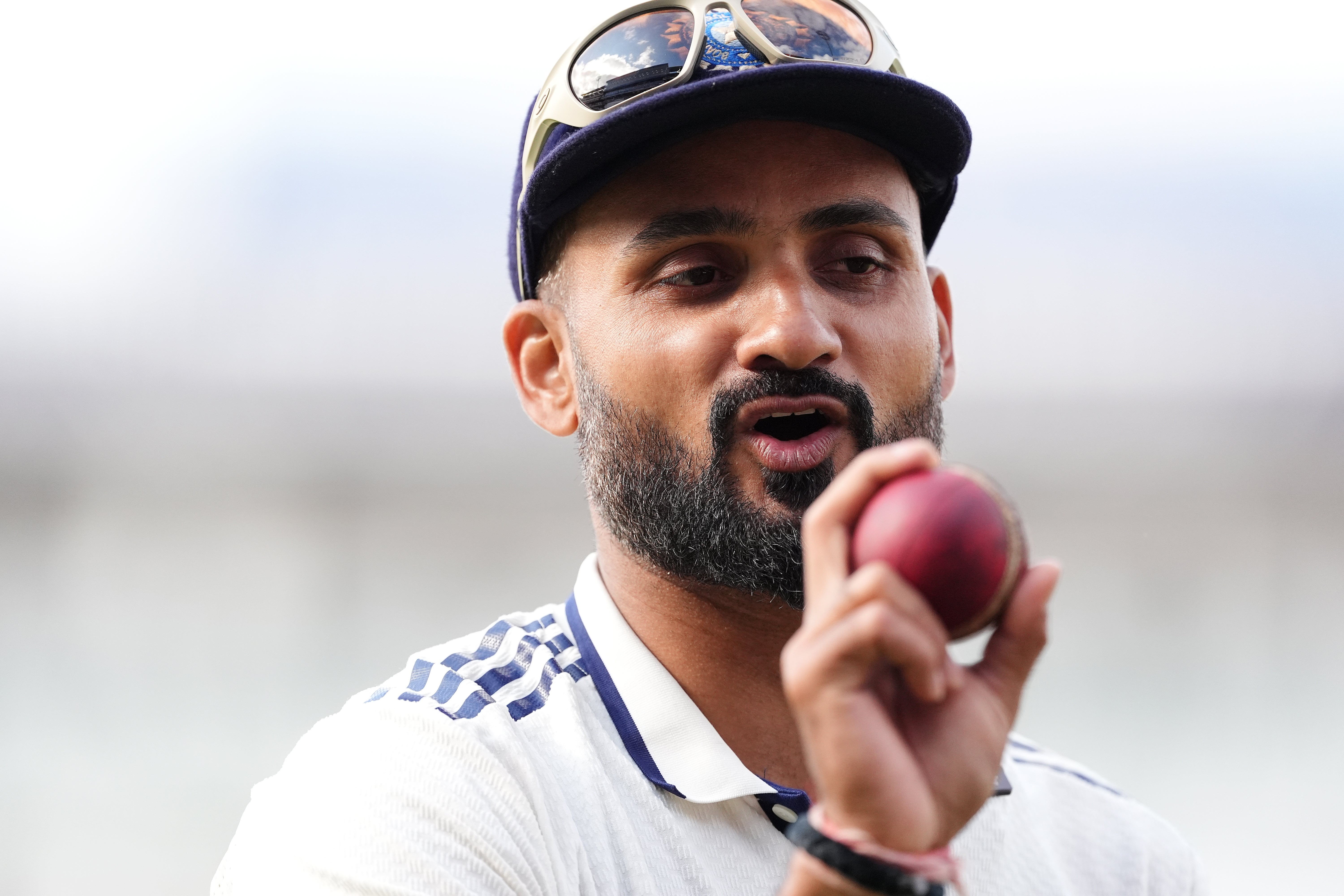 India’s Akash Deep with the match ball after a starring role in the second Test