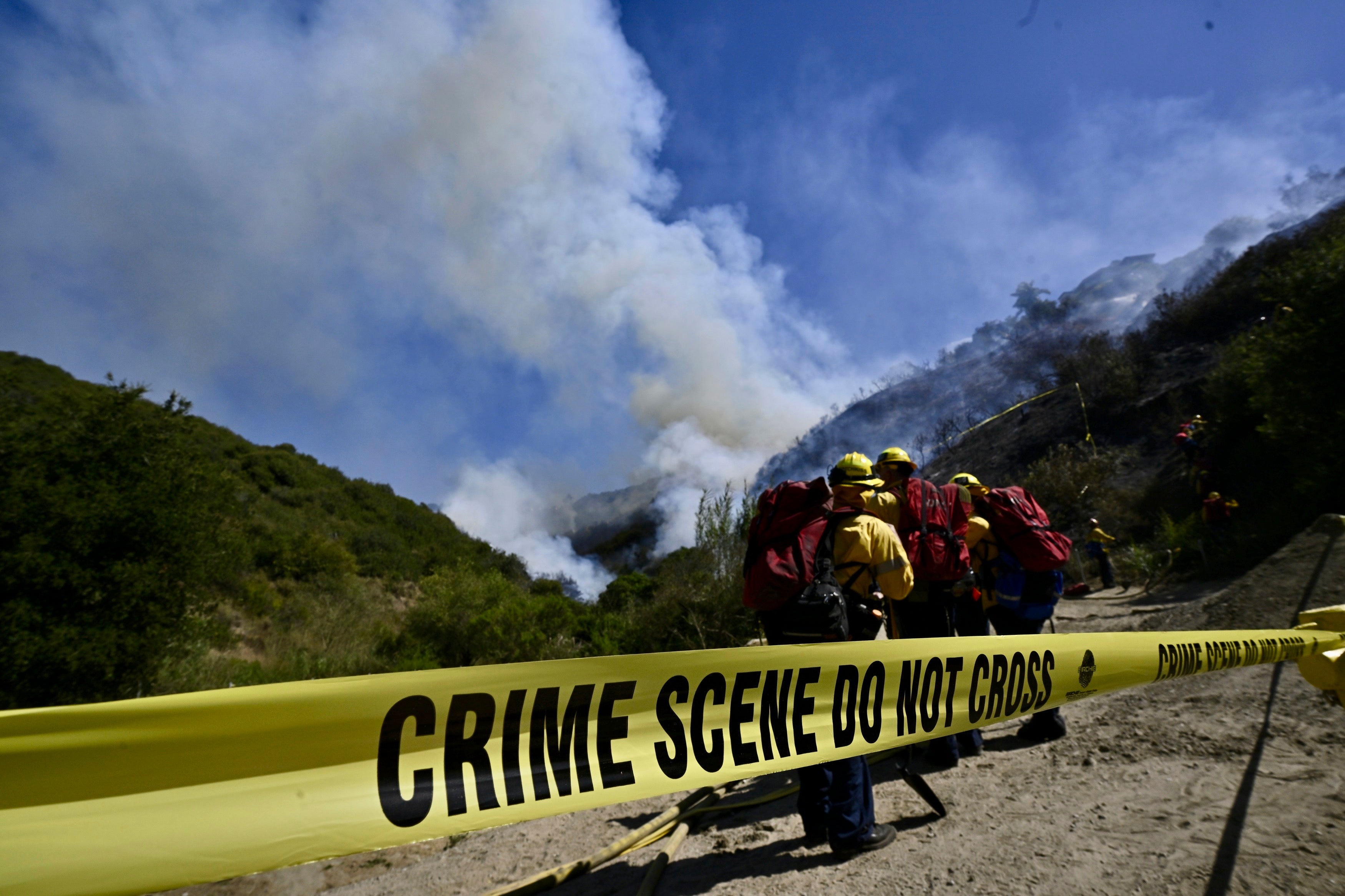 The fire prompted the evacuation of around 100 homes in the coastal canyon area, according to authorities