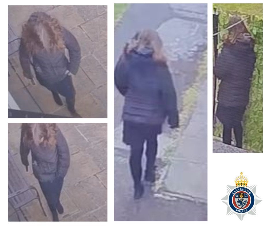 CCTV caught Serren, dressed in black, leaving Guisborough